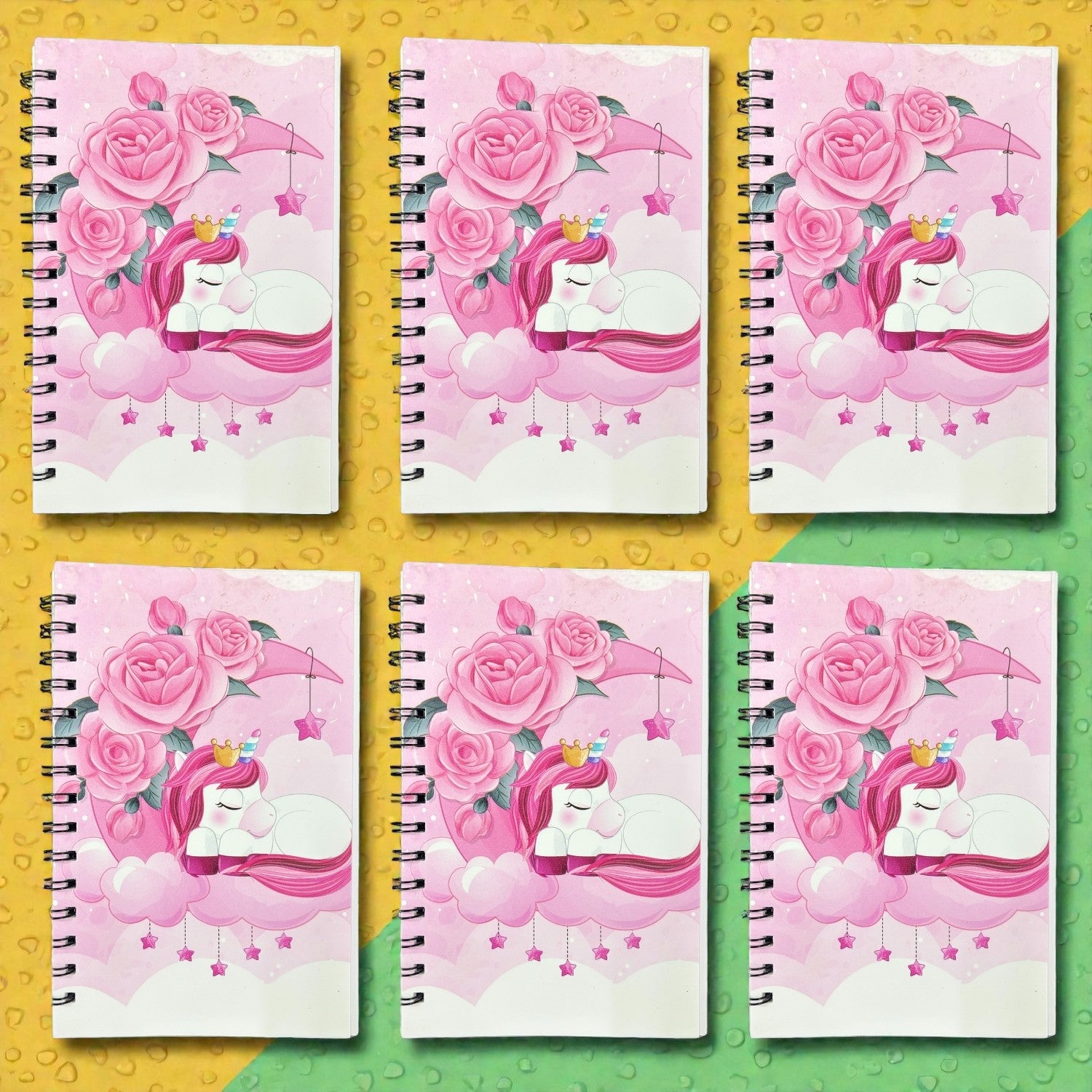 Spiral Note Book Single Line | A6 Size Note Book (60 Pages) - For Kids, Students & Return Gifts - Apkamart #Style_pack Of 6