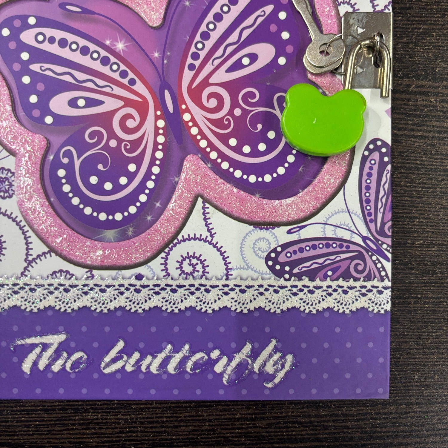 Butterfly Design Note Book with Lock Diary for Kids Secure Journal Creative Writing Pad Ideal For Return Gift for Children - 8 Inch - Apkamart