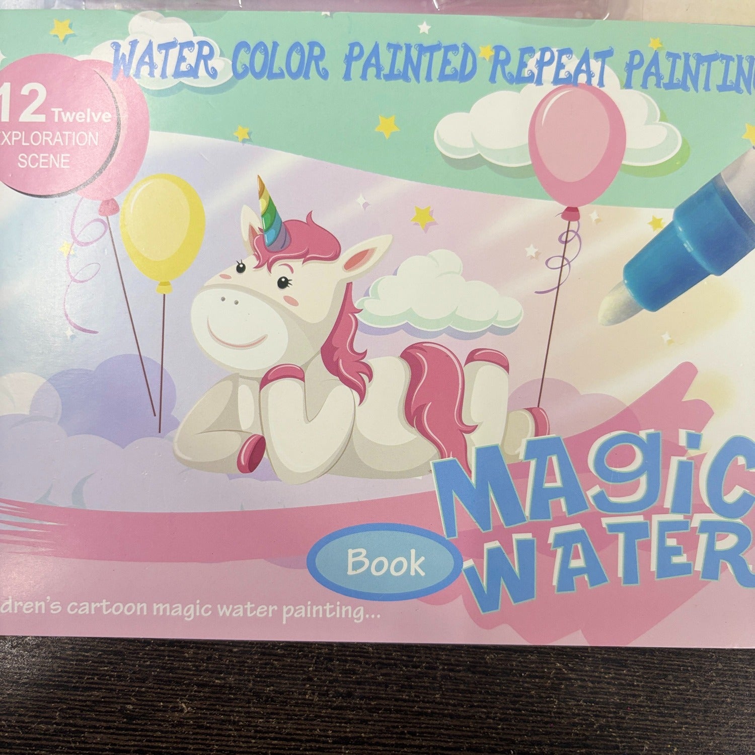 Magic Book Quick Dry Water Drawing Book Reusable Doodle Diary Notebook with Magic Pen for Kids Learning Painting Coloring Activity Return Gift - 6 Inch - Apkamart