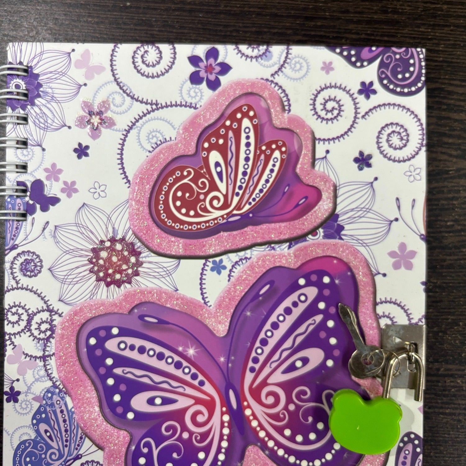 Butterfly Design Note Book with Lock Diary for Kids Secure Journal Creative Writing Pad Ideal For Return Gift for Children - 8 Inch - Apkamart