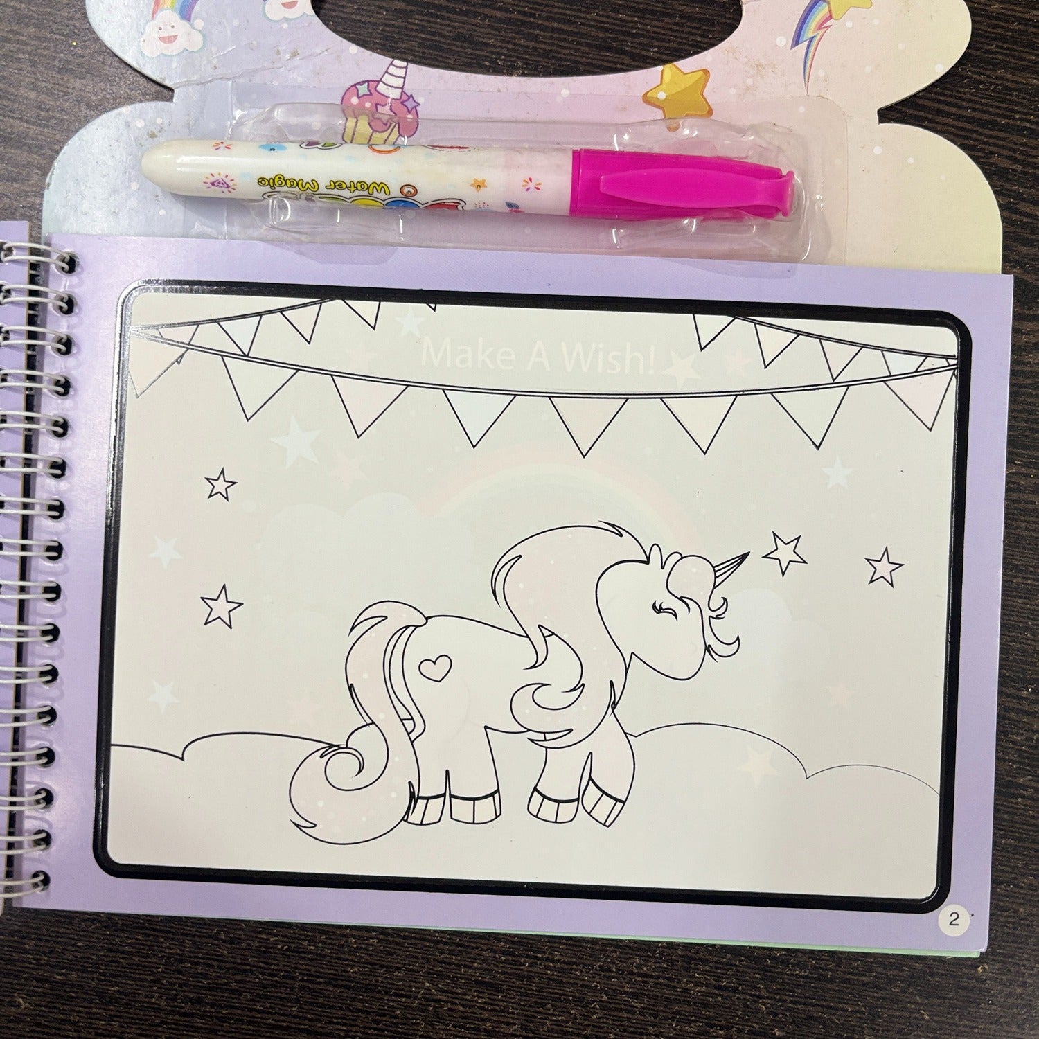 Magic Book Quick Dry Water Drawing Book Reusable Doodle Diary Notebook with Magic Pen for Kids Learning Painting Coloring Activity Return Gift - 6 Inch - Apkamart