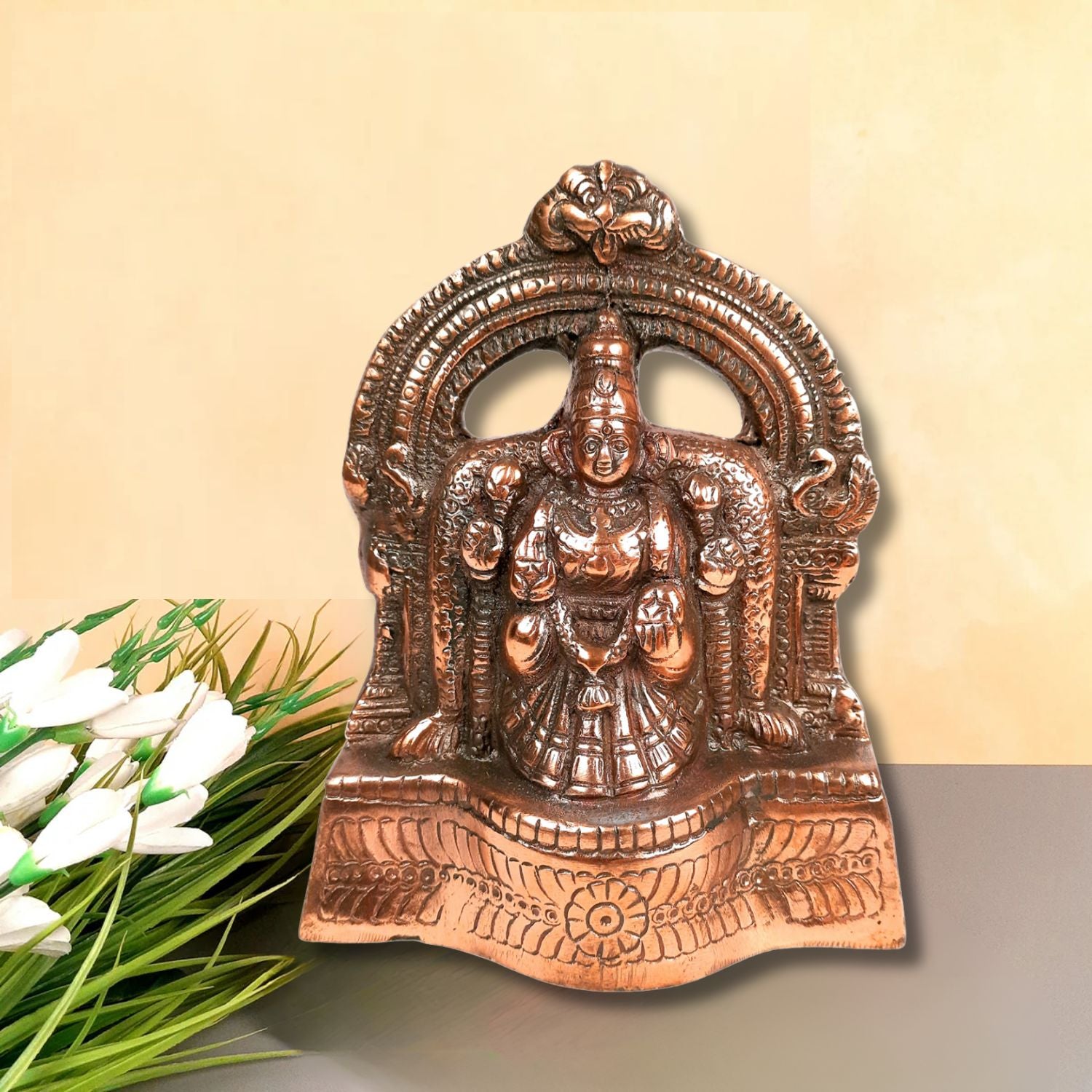 Goddess Padmavati Idol Statue | Devi Padmawati Murti - for Main Gate, Home, Diwali, Puja I Religious Decor & Gift - 9 Inch - Apkamart