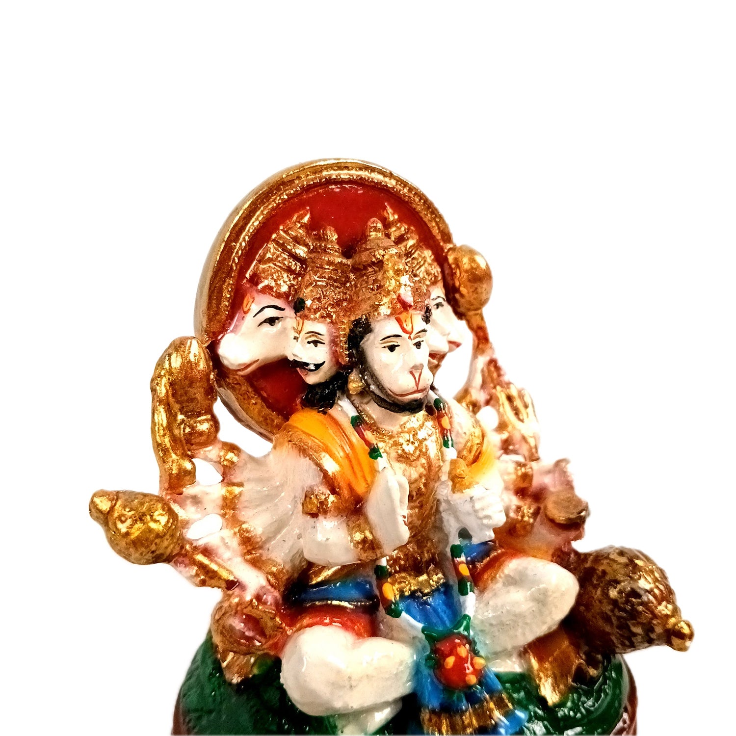 Panchmukhi Hanuman Statue | Lord Bajarang Bali Idol - for Home, Vastu, Puja, Table, Car Dashboard, Entrance Decor & Gifts - 4 Inch - Apkamart