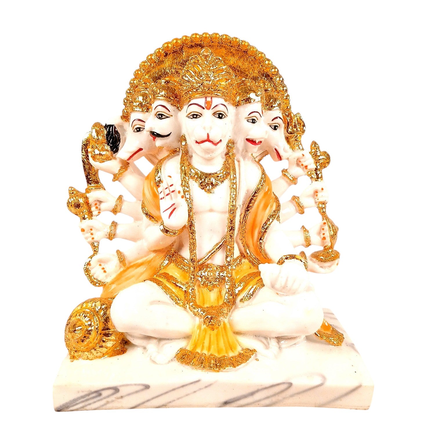 Panchmukhi Hanuman Ji Statue | Panchmukhi Hanuman Idol for Home, Pooja Room & Vastu | Religious Table Décor & Diwali Gift - 8 Inch - Apkamart