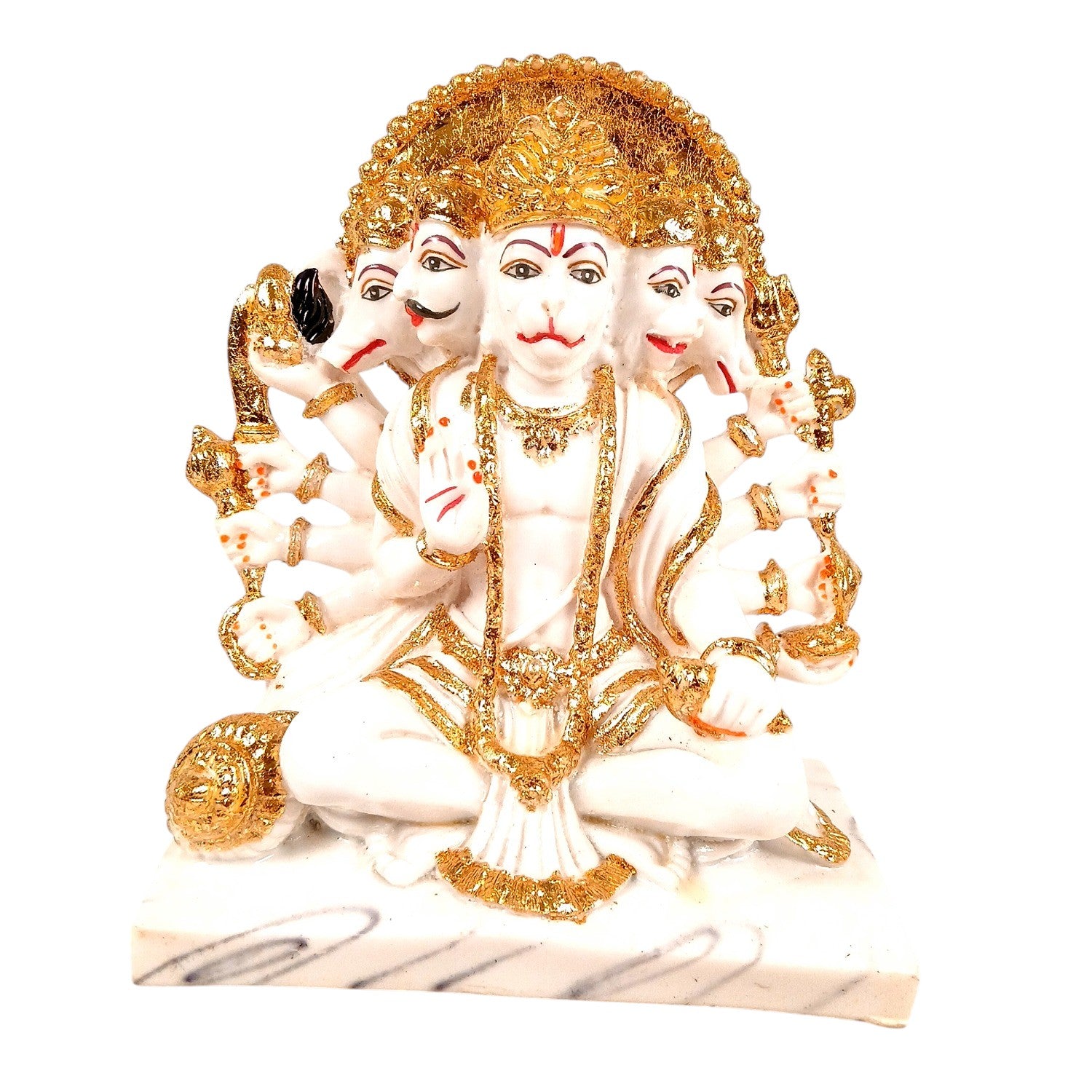 Panchmukhi Hanuman Ji Statue | Panchmukha Hanuman Idol for Home, Pooja Room & Vastu | Religious Table Décor, Housewarming & Diwali Gift - 8 Inch - Apkamart