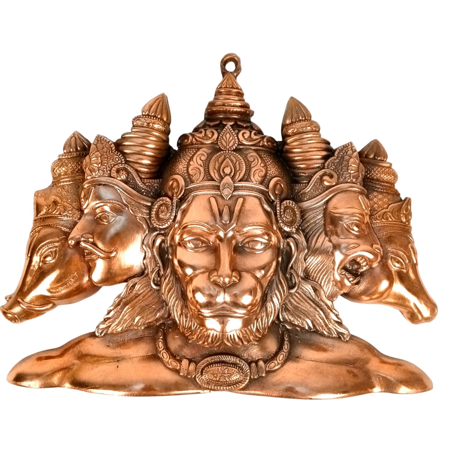 Panchmukhi Hanuman Ji Wall Hanging | Religious Wall Idol | Vastu Spiritual Decor for Home, Temple & Office | Divine Hindu God Hanuman Wall Art - 17 Inch - Apkamart