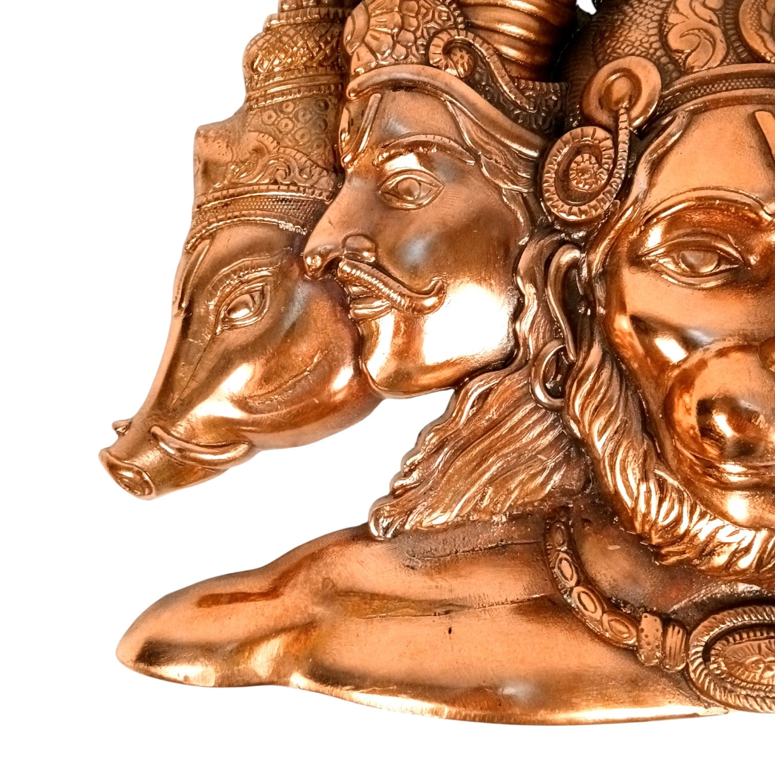 Panchmukhi Hanuman Ji Wall Hanging | Religious Wall Idol | Vastu Spiritual Decor for Home, Temple & Office | Divine Hindu God Hanuman Wall Art - 17 Inch - Apkamart