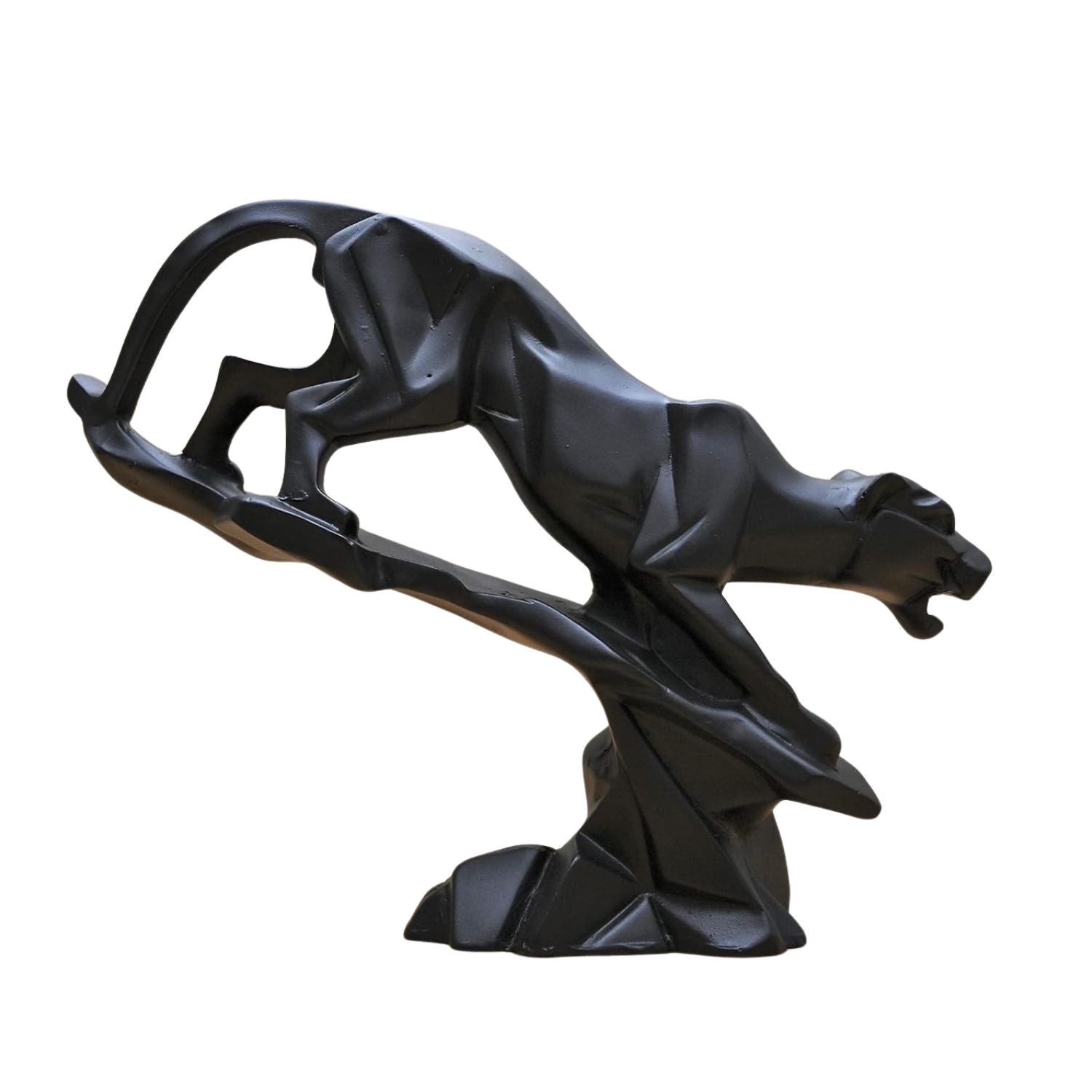 Black Panther Jaguar Showpiece | Animal Figurines Geometric Sculpture - for Home Decor Living Room Bedroom Table Top Decoration & Gifts - 9 Inch - Apkamart