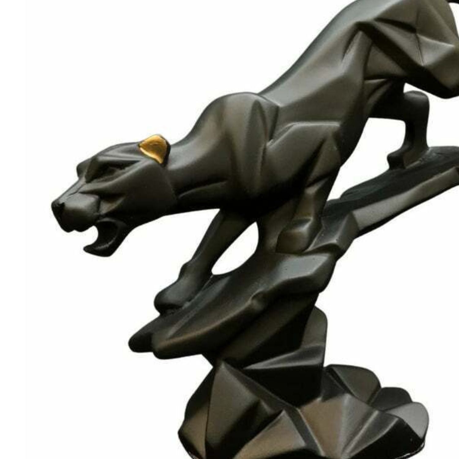Black Panther Jaguar Showpiece | Animal Figurines Geometric Sculpture - for Home Decor Living Room Bedroom Table Top Decoration & Gifts - 9 Inch - Apkamart