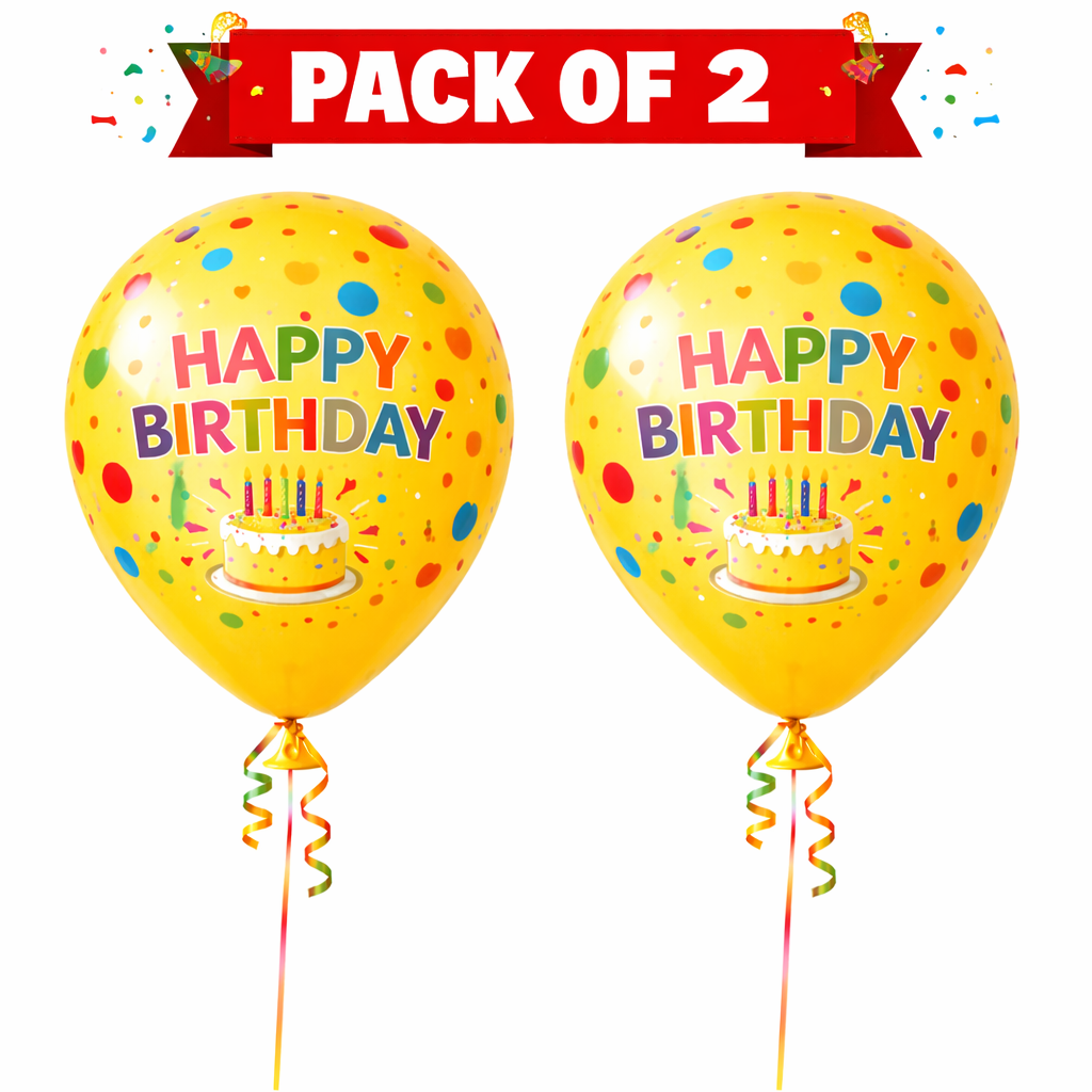 Birthday Balloons Happy Birthday Balloons | Party Balloons | Balloons for Kids Colorful Birthday Decorations for Home School Events - (Pack Of 2)
