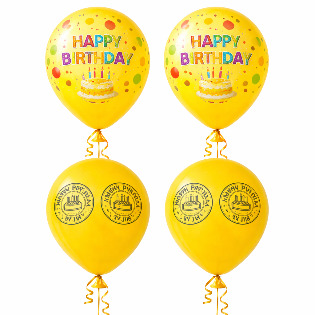 Birthday Balloons Happy Birthday Balloons | Party Balloons | Balloons for Kids Colorful Birthday Decorations for Home School Events - (Pack Of 2) - Apkamart #Style_Pack Of 4
