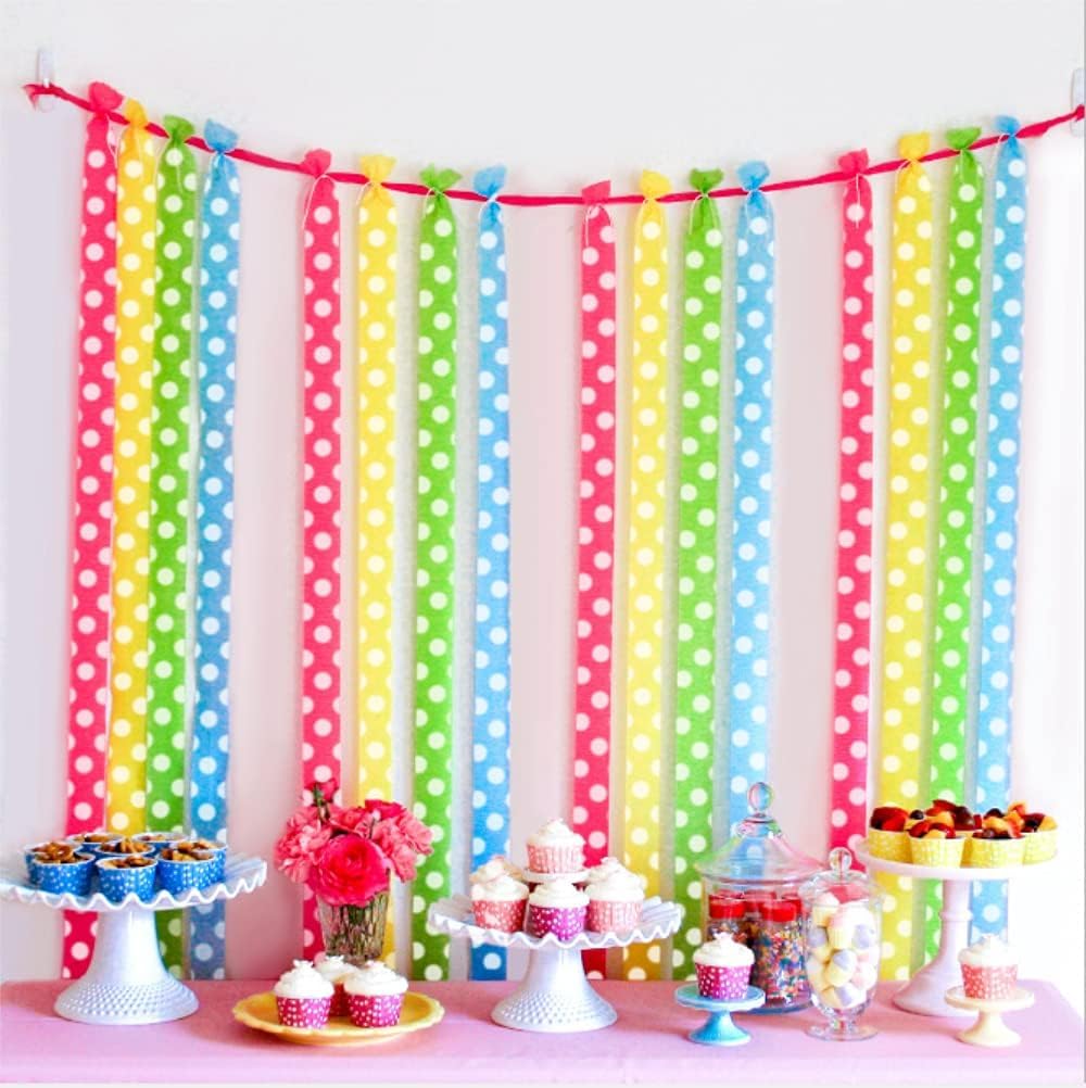 Party Decoration Frills for Birthday Celebration | Colorful Party Decor Big Size Frills for Home & Hall | Birthday Party Supplies for Kids - (Pack Of 1) (Each Pack Has 10 Pieces) - Apkamart