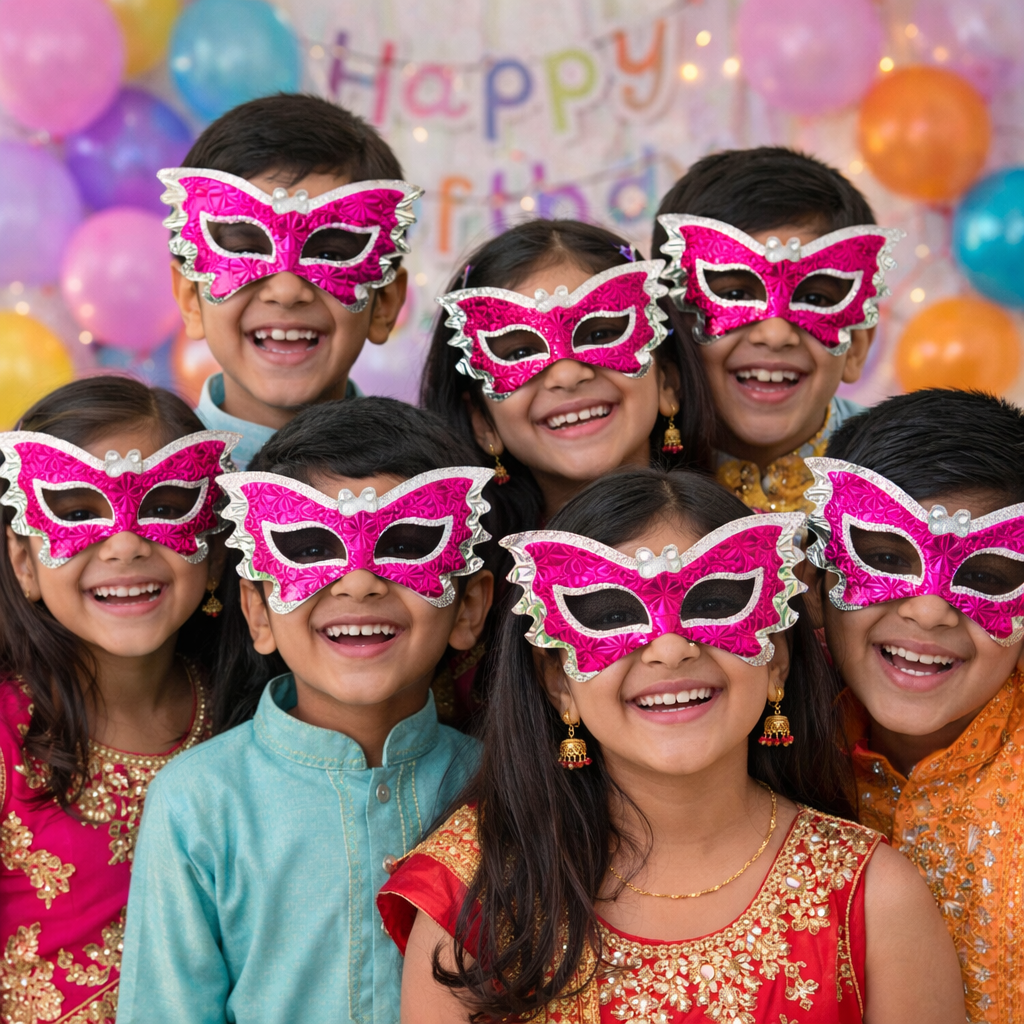Party Mask for Kids Birthday Party | Fun Face Mask for Party Celebration, Fancy Dress, Events & Photos