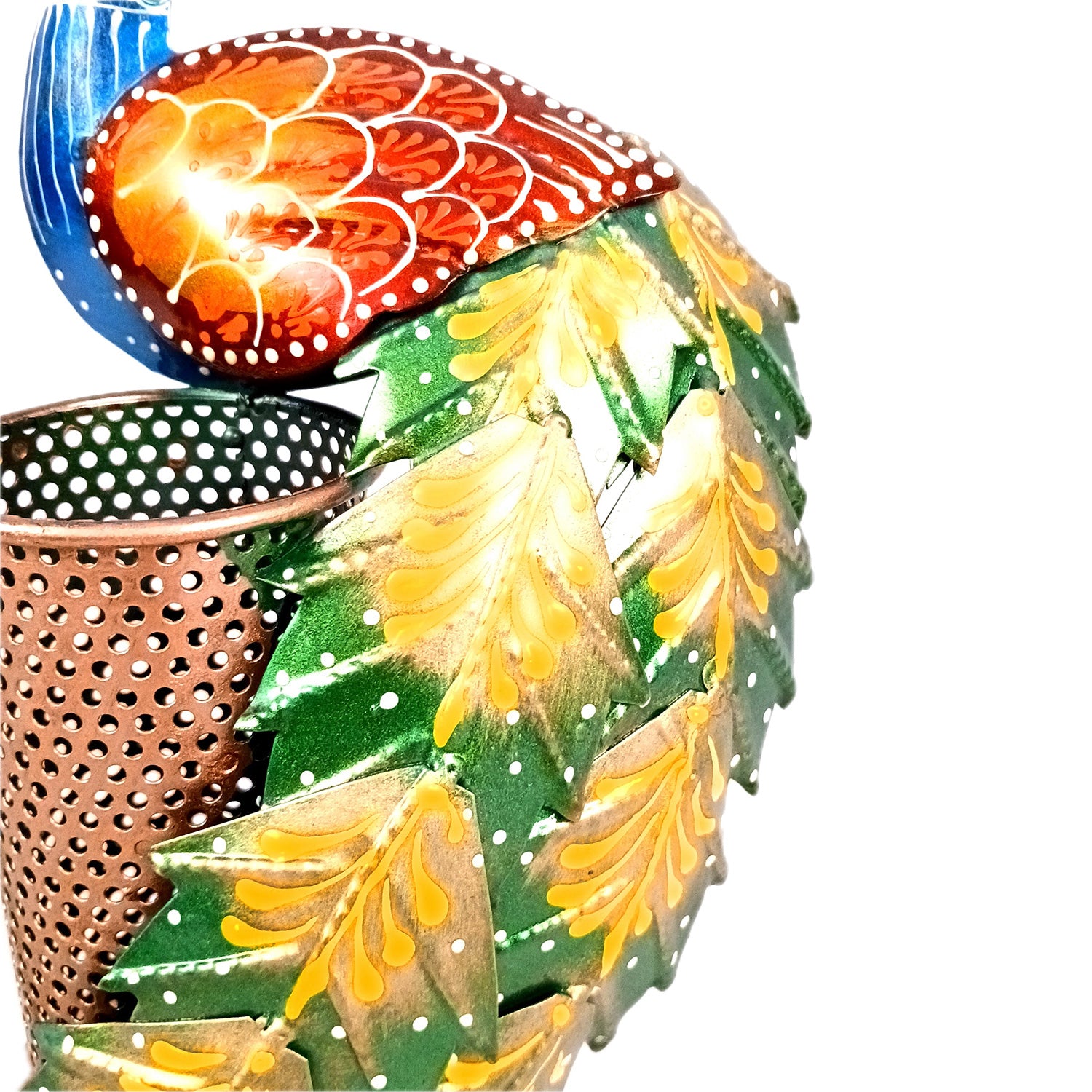 Peacock Pen Holder With Vibrant Color Feathers | Desk Organizer | Multipurpose Stand - For Gifts, Table, Desk Organizing, Office Decor & Corporate Gifts - 11 Inch - Apkamart