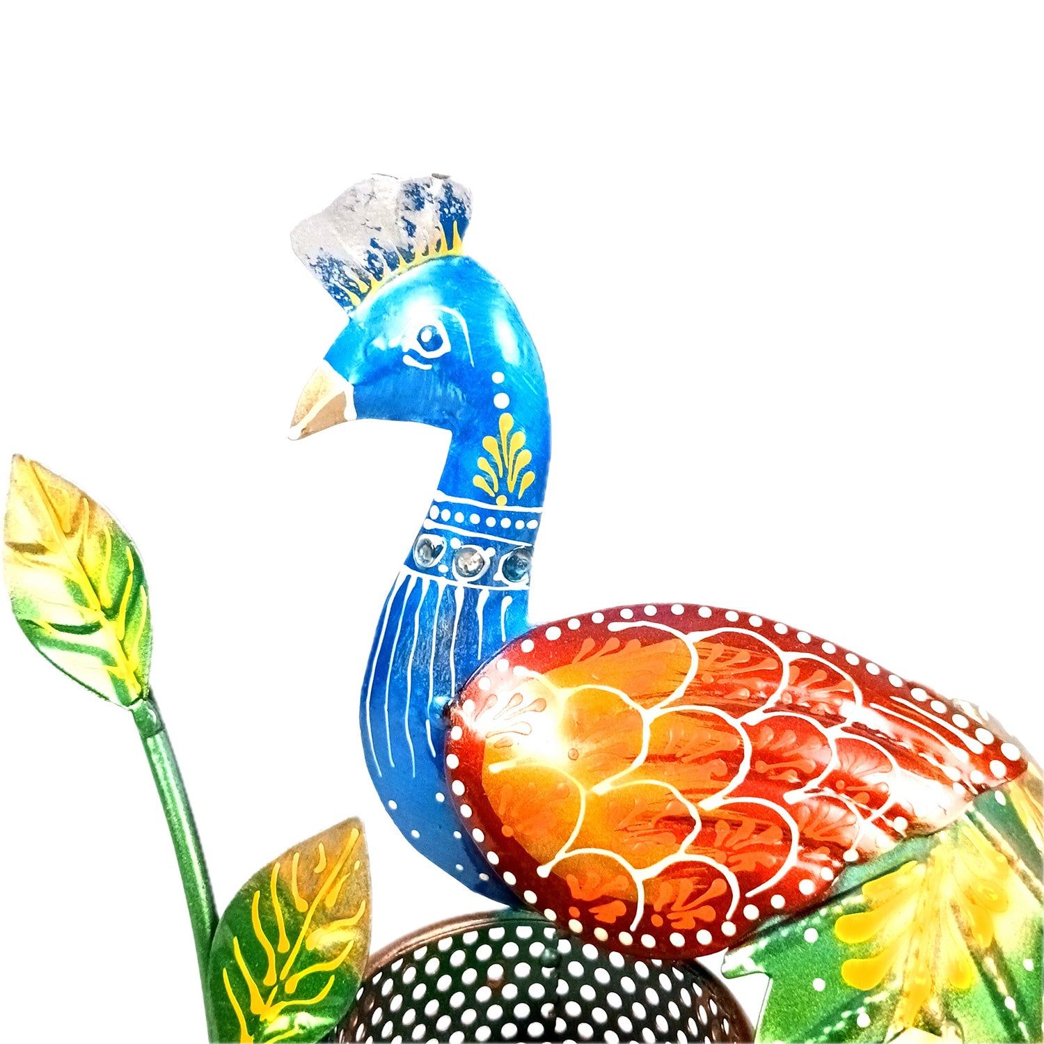 Peacock Pen Holder With Vibrant Color Feathers | Desk Organizer | Multipurpose Stand - For Gifts, Table, Desk Organizing, Office Decor & Corporate Gifts - 11 Inch - Apkamart