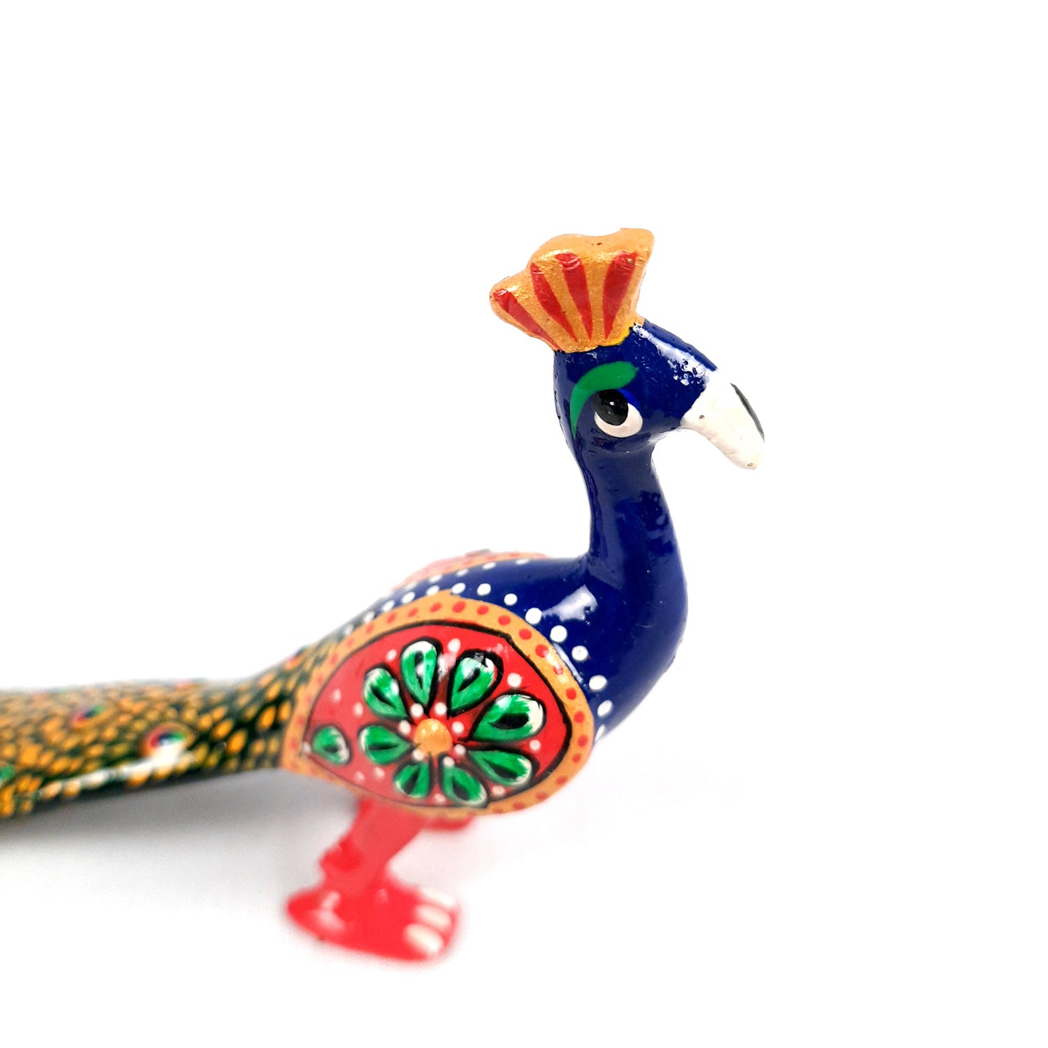 Peacock Showpiece Set | Handcrafted Peacock Figurine | Animal Figurines - for Home, Table, Shelf, Living Room Decor, Gifts - 3 Inch (Pack of 2) - apkamart