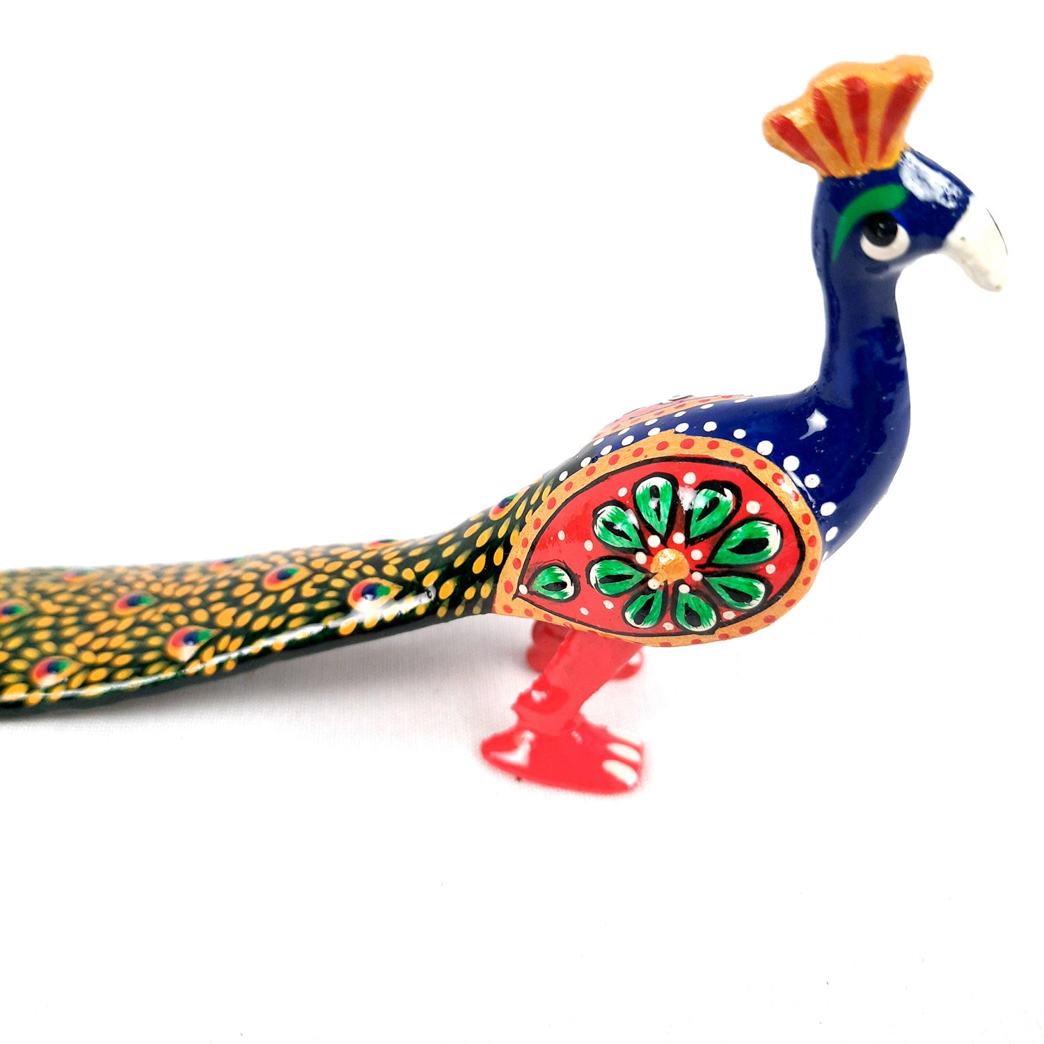 Peacock Showpiece Set | Handcrafted Peacock Figurine | Animal Figurines - for Home, Table, Shelf, Living Room Decor, Gifts - 3 Inch (Pack of 2) - apkamart