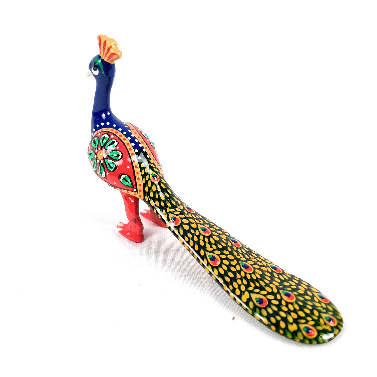 Peacock Showpiece Set | Handcrafted Peacock Figurine | Animal Figurines - for Home, Table, Shelf, Living Room Decor, Gifts - 3 Inch (Pack of 2) - apkamart