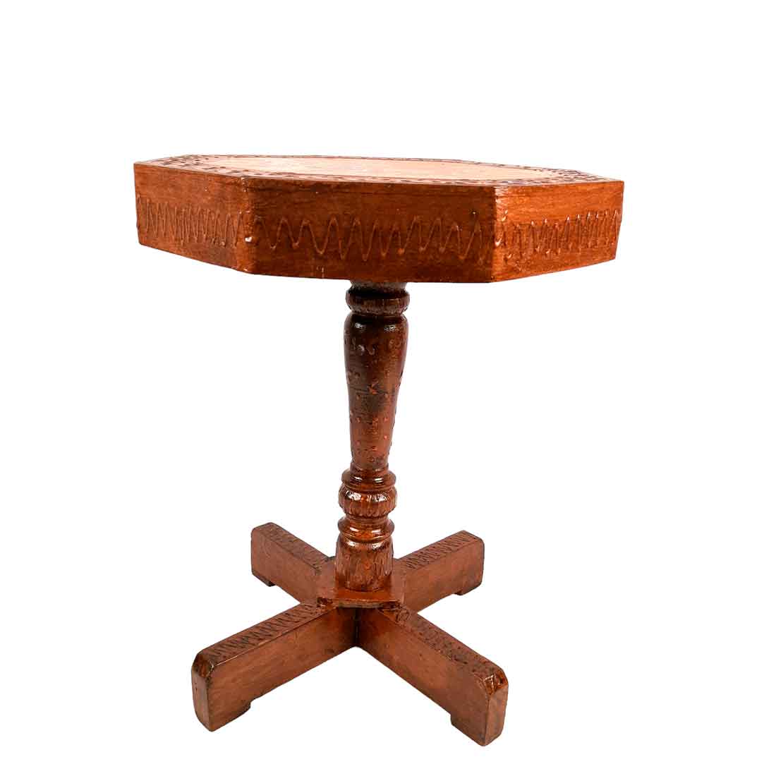 Wooden Side Table | End Table | Wood Stool - for Home Decor, Corners, Sofa Side & Gifts - 15 Inch - apkamart