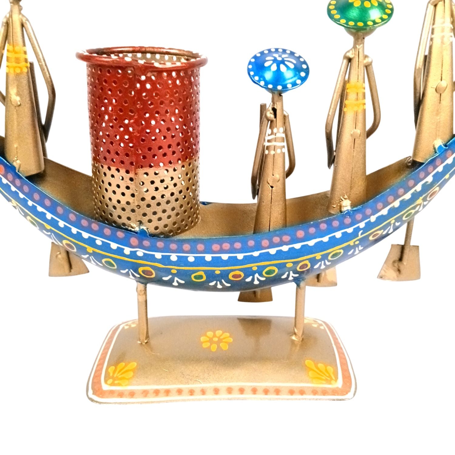 Iron Boat Shaped Pen Holder For Office Desk - 9 Inch - Apkamart