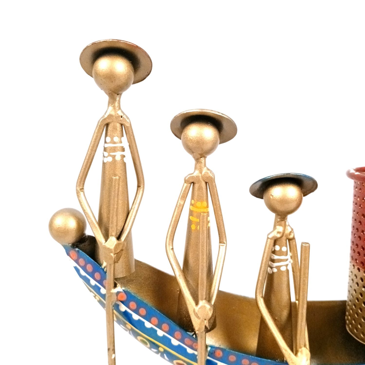 Iron Boat Shaped Pen Holder For Office Desk - 9 Inch - Apkamart