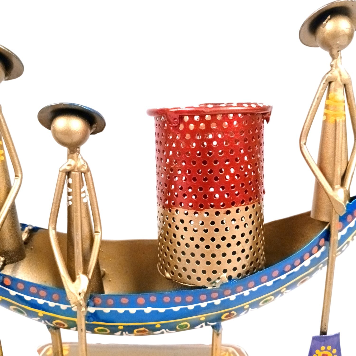 Iron Boat Shaped Pen Holder For Office Desk - 9 Inch - Apkamart