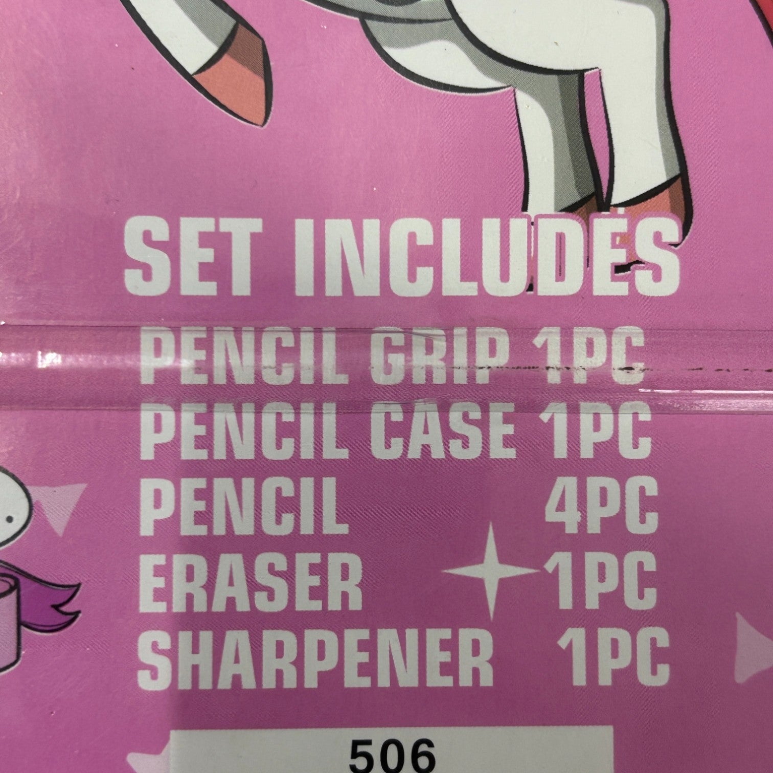 Pencil Box Stationery Kit Metal 6 Pencils Eraser Kids - Apkamart