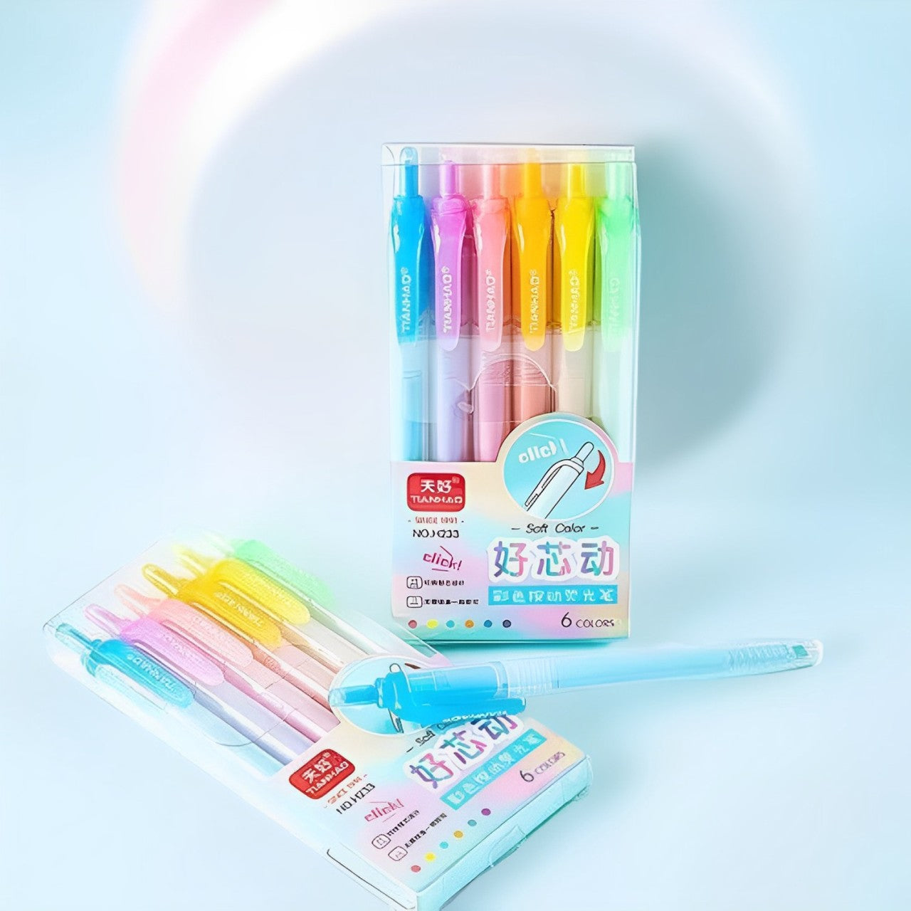 Highlighters | Chisel Markers Pen Hi-lighter for School Supplies, Stationery Items - for Girls, Boys, School, Crafts, Drawing, Birthday Gift & Return Gifts -  (Pack of 1) (6 Pens)