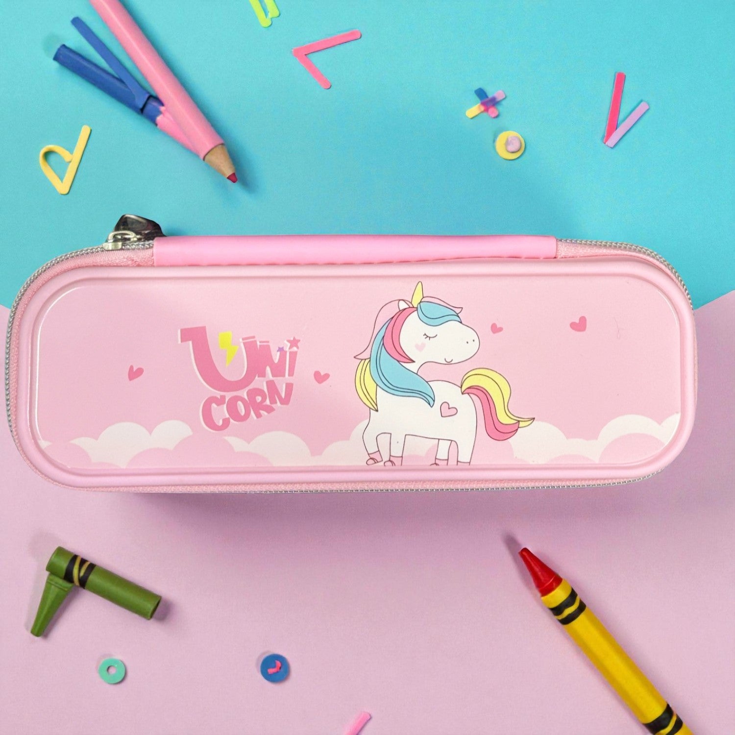 Cartoon Print Pencil Pouch for Kids | Durable Stationery Organizer for School Supplies | Zip Closure Pouch for Pens, Pencils & Colors - Apkamart