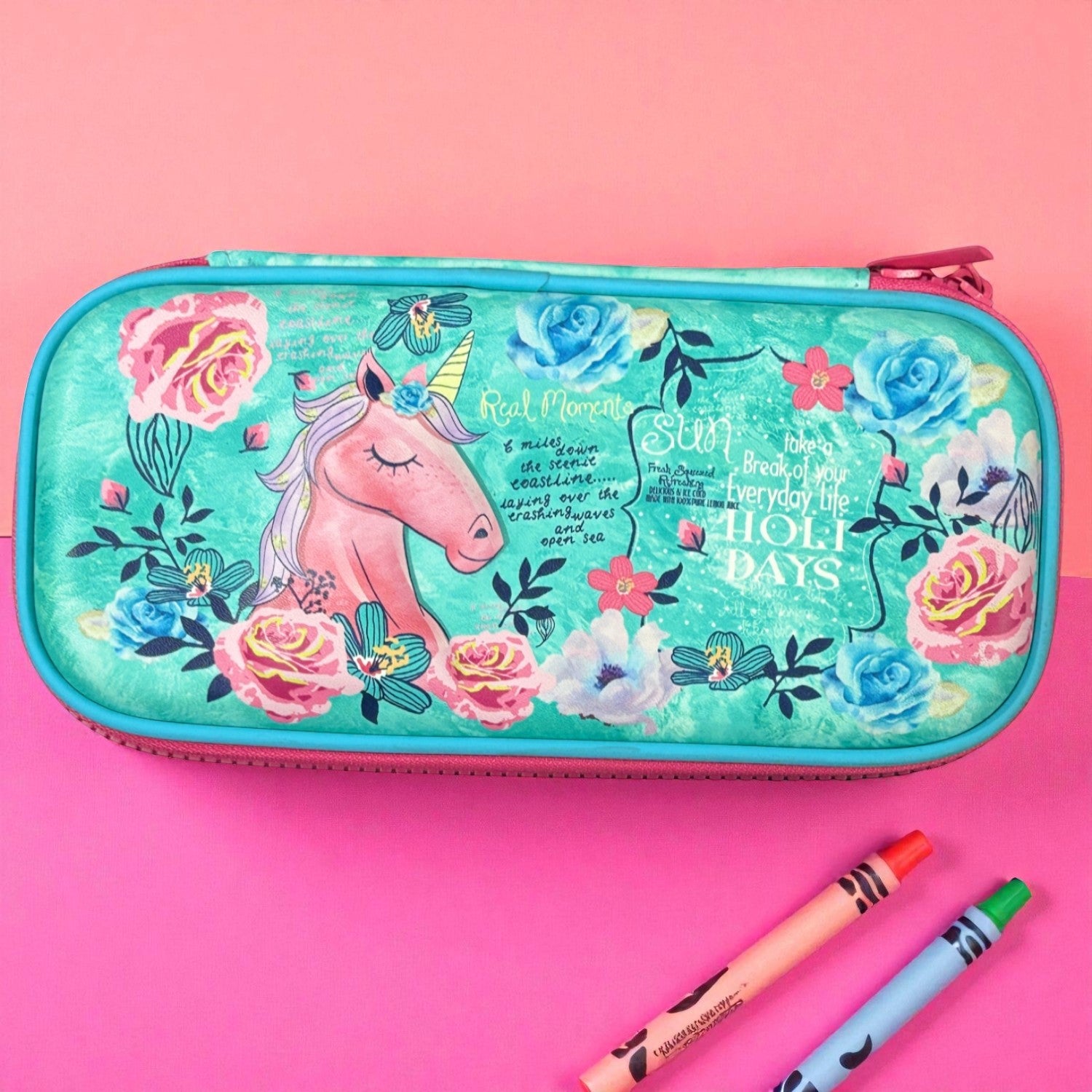 Pencil Box Pouch for Stationery | Multi-Purpose Zipper Pouch for Kids | School Supplies Organizer for Pens, Pencils, Colors & Accessories | Durable & Lightweight - Apkamart