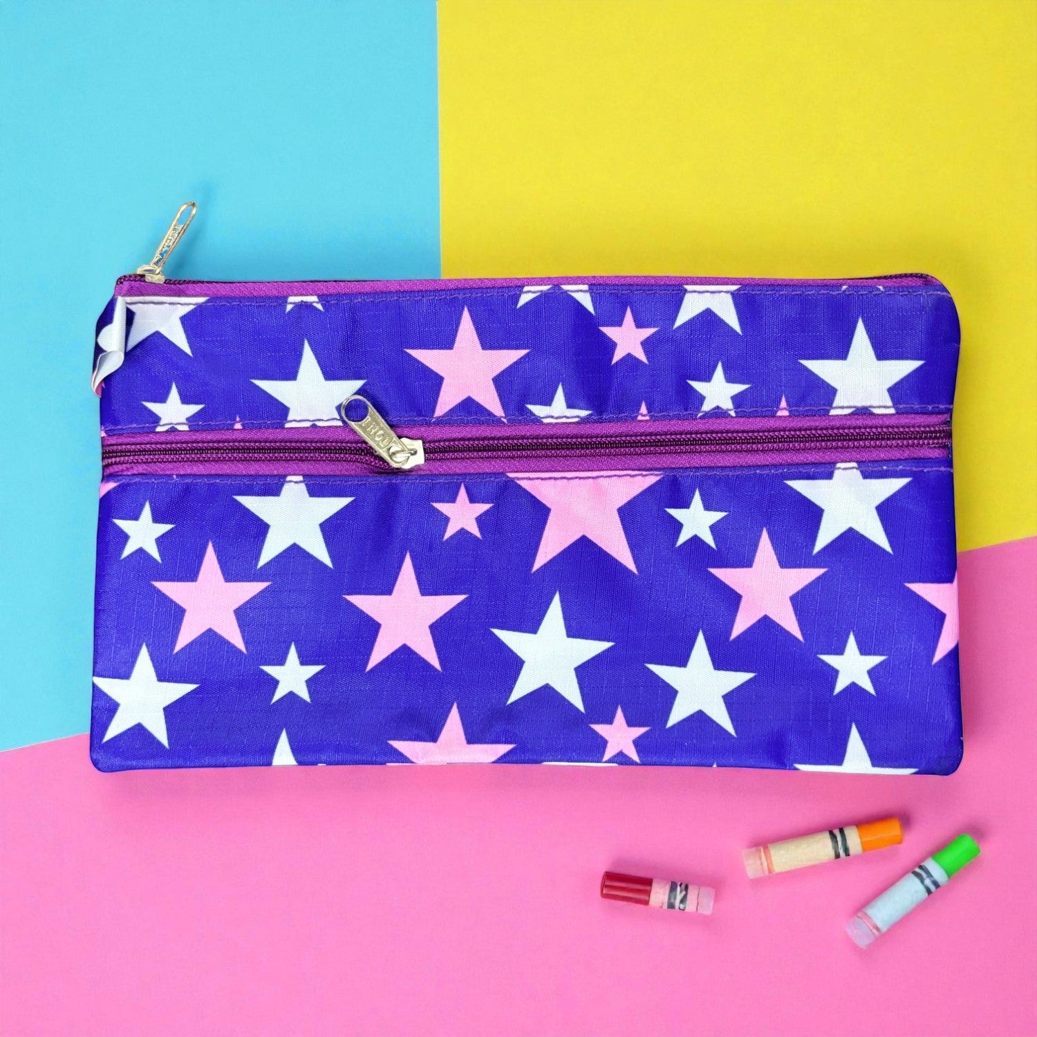 Kids Pen Pencil Pouch | Stylish Stationery Organizer for School, Art & Homework | Lightweight Zip Pouch - Apkamart