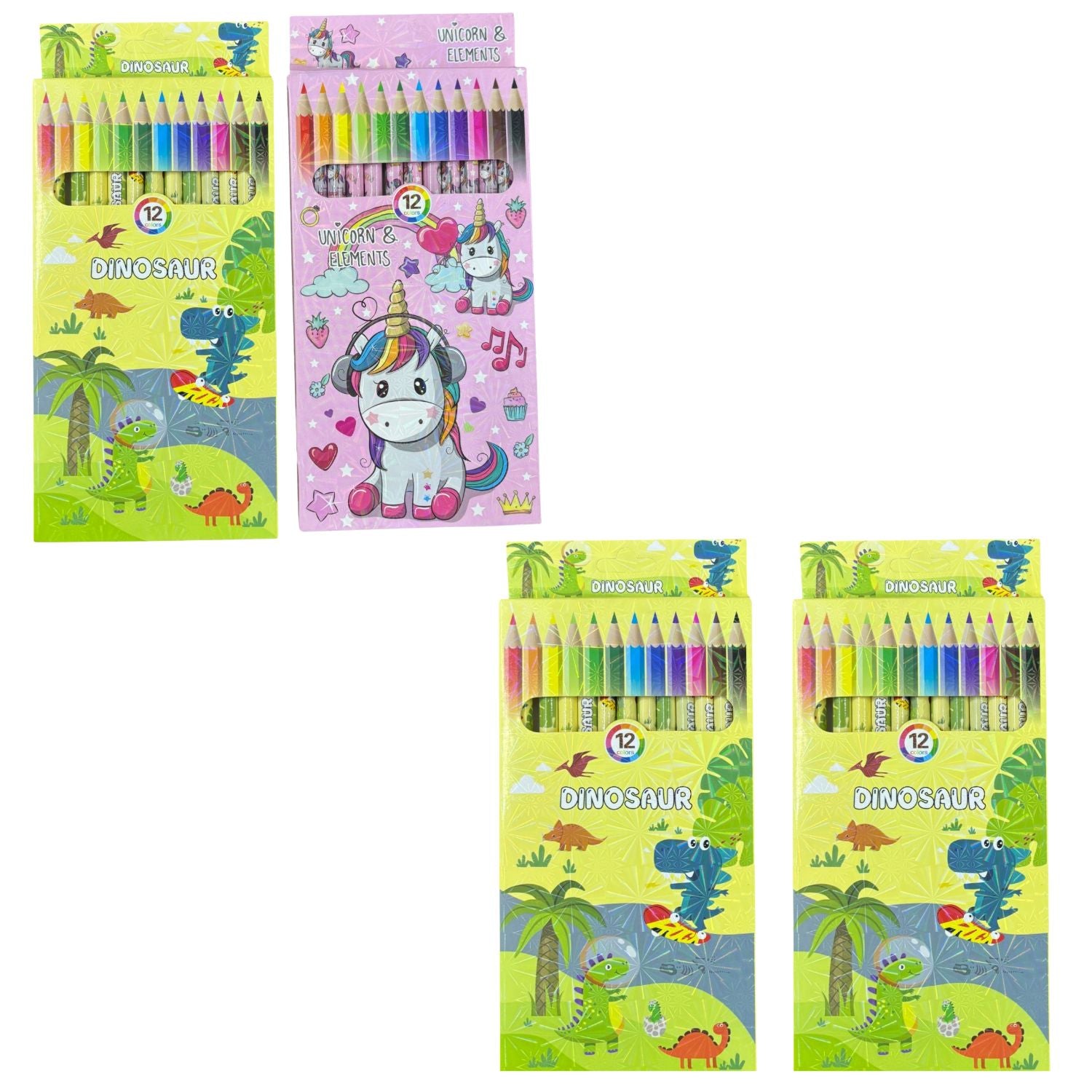 Pencil Colors | Assorted Colored Pencils for Kids, Students & Artists | 12 Colors in Each Pack | Smooth Coloring Pencils for Drawing, Sketching, School - Apkamart #Style_Pack Of 4