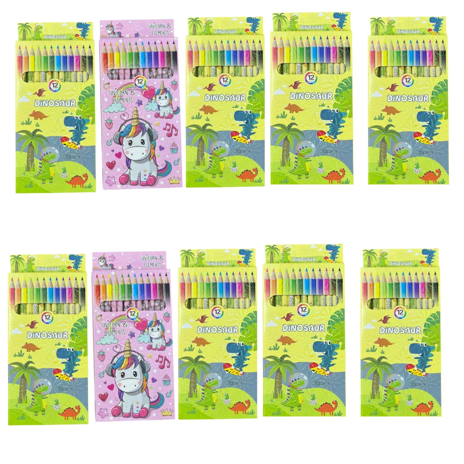 Pencil Colors | Assorted Colored Pencils for Kids, Students & Artists | 12 Colors in Each Pack | Smooth Coloring Pencils for Drawing, Sketching, School - Apkamart #Style_Pack Of 10