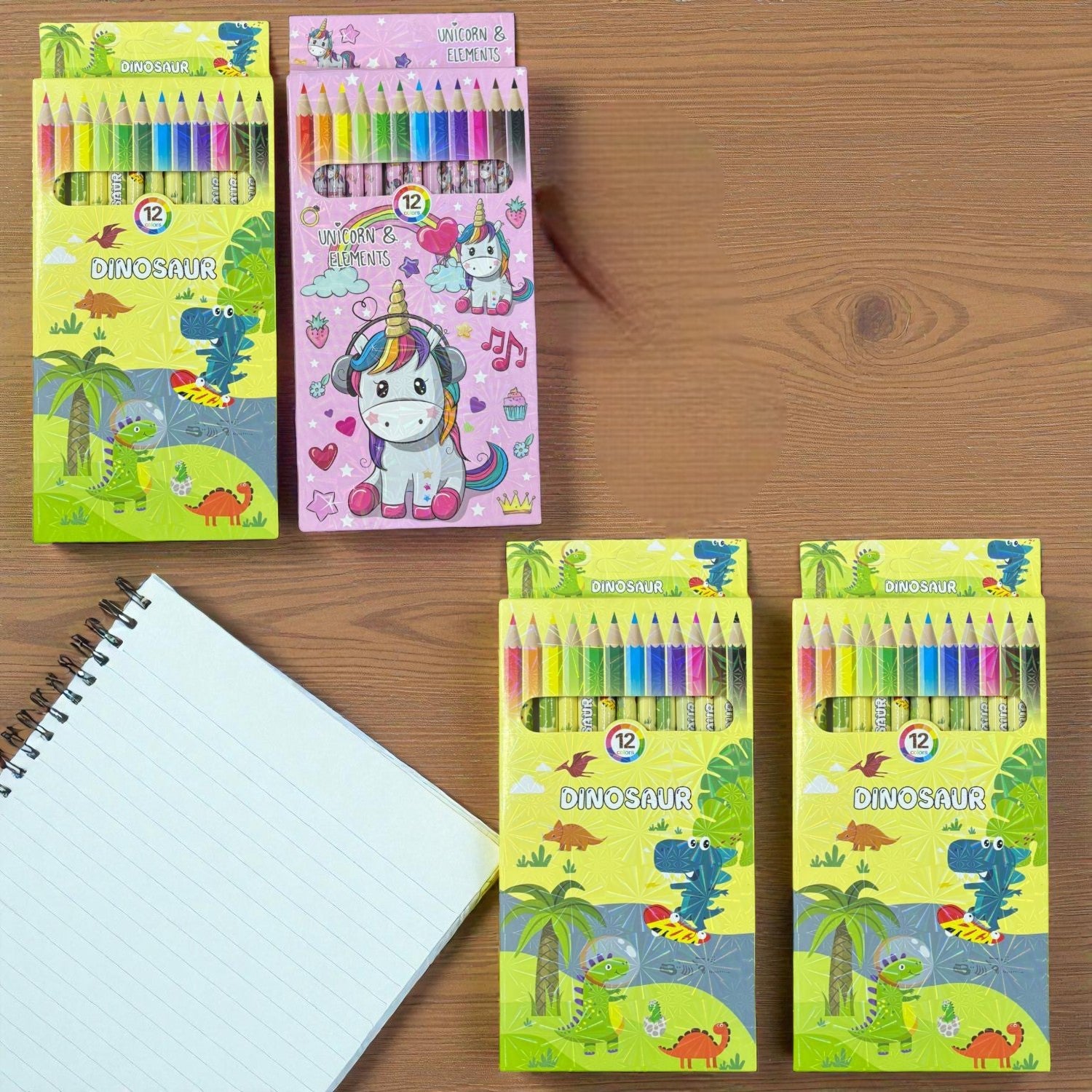 Pencil Colors | Assorted Colored Pencils for Kids, Students & Artists | 12 Colors in Each Pack | Smooth Coloring Pencils for Drawing, Sketching, School - Apkamart #Style_Pack Of 4