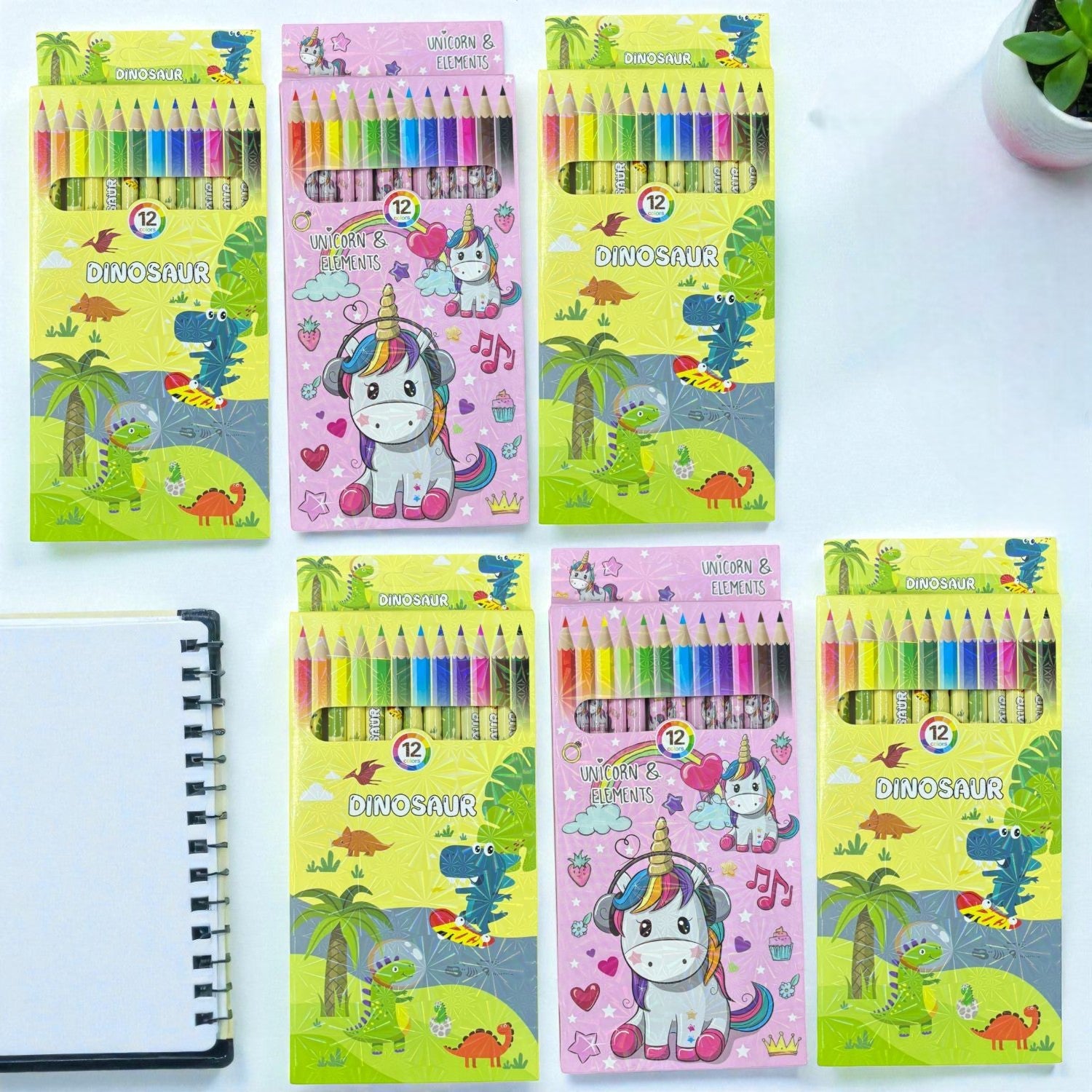 Pencil Colors | Assorted Colored Pencils for Kids, Students & Artists | 12 Colors in Each Pack | Smooth Coloring Pencils for Drawing, Sketching, School - Apkamart #Style_Pack Of 6