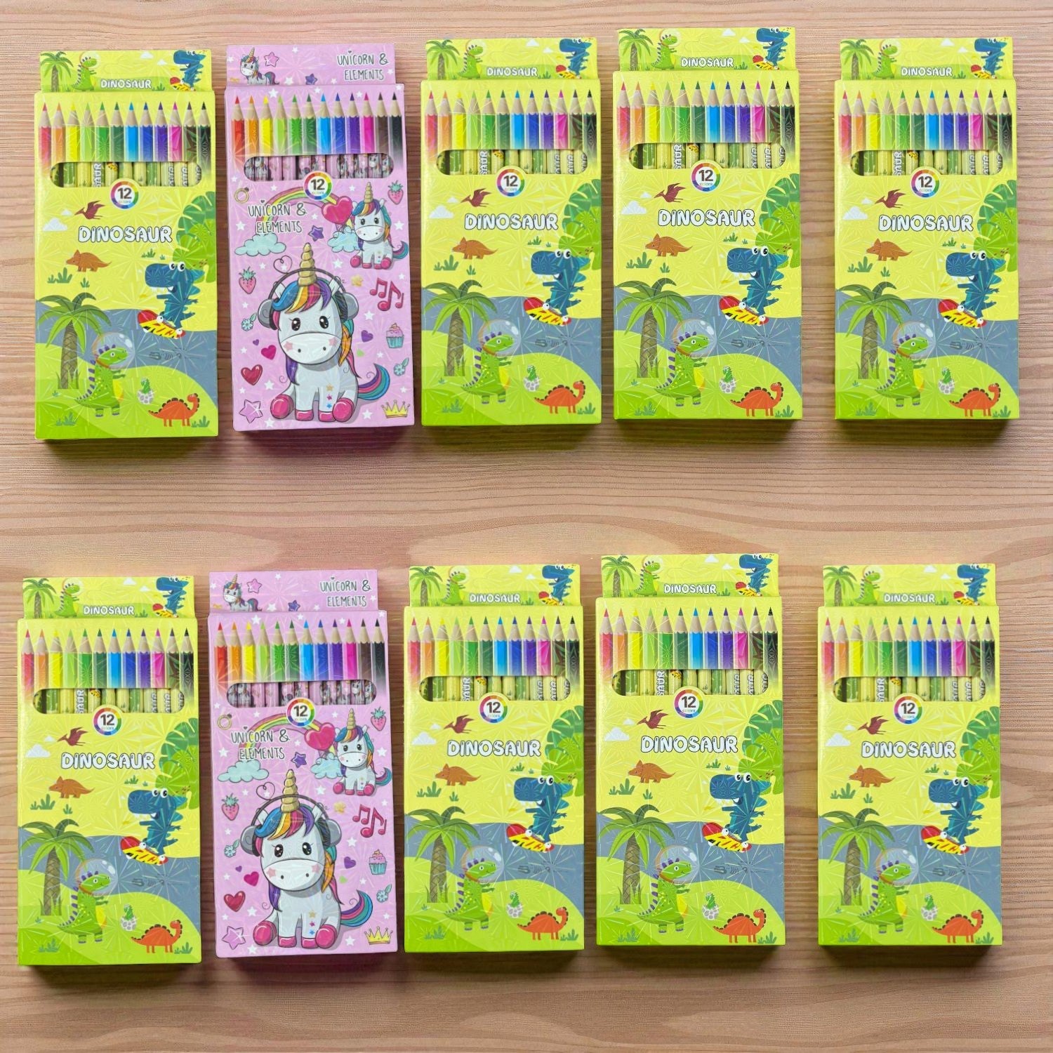 Pencil Colors | Assorted Colored Pencils for Kids, Students & Artists | 12 Colors in Each Pack | Smooth Coloring Pencils for Drawing, Sketching, School - Apkamart #Style_Pack Of 10