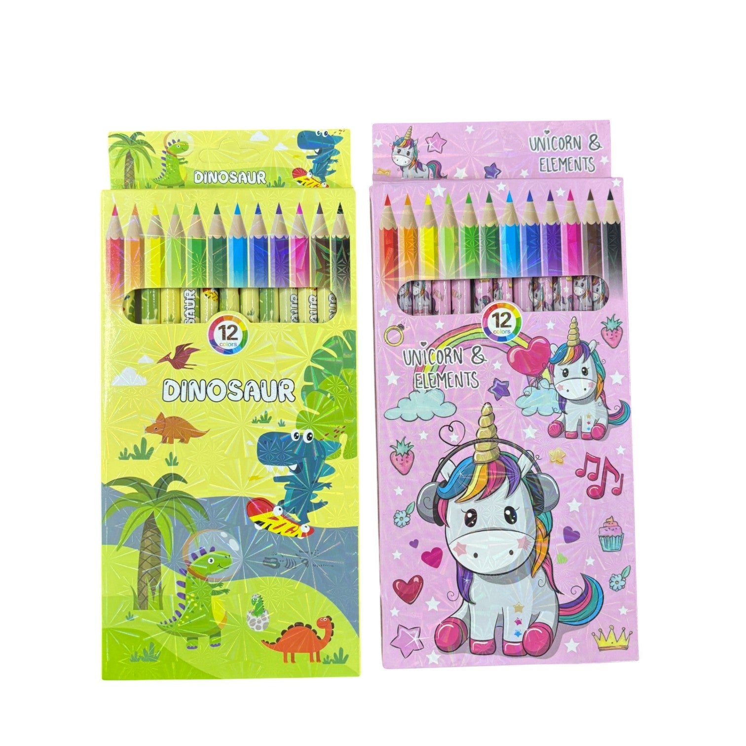 Pencil Colors | Assorted Colored Pencils for Kids, Students & Artists | 12 Colors in Each Pack | Smooth Coloring Pencils for Drawing, Sketching, School - Apkamart #Style_Pack Of 2