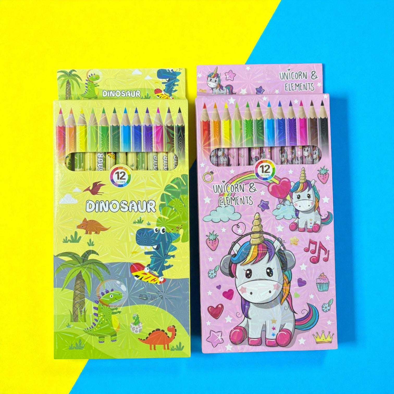 Pencil Colors | Assorted Colored Pencils for Kids, Students & Artists | 12 Colors in Each Pack | Smooth Coloring Pencils for Drawing, Sketching, School - Apkamart #Style_Pack Of 2