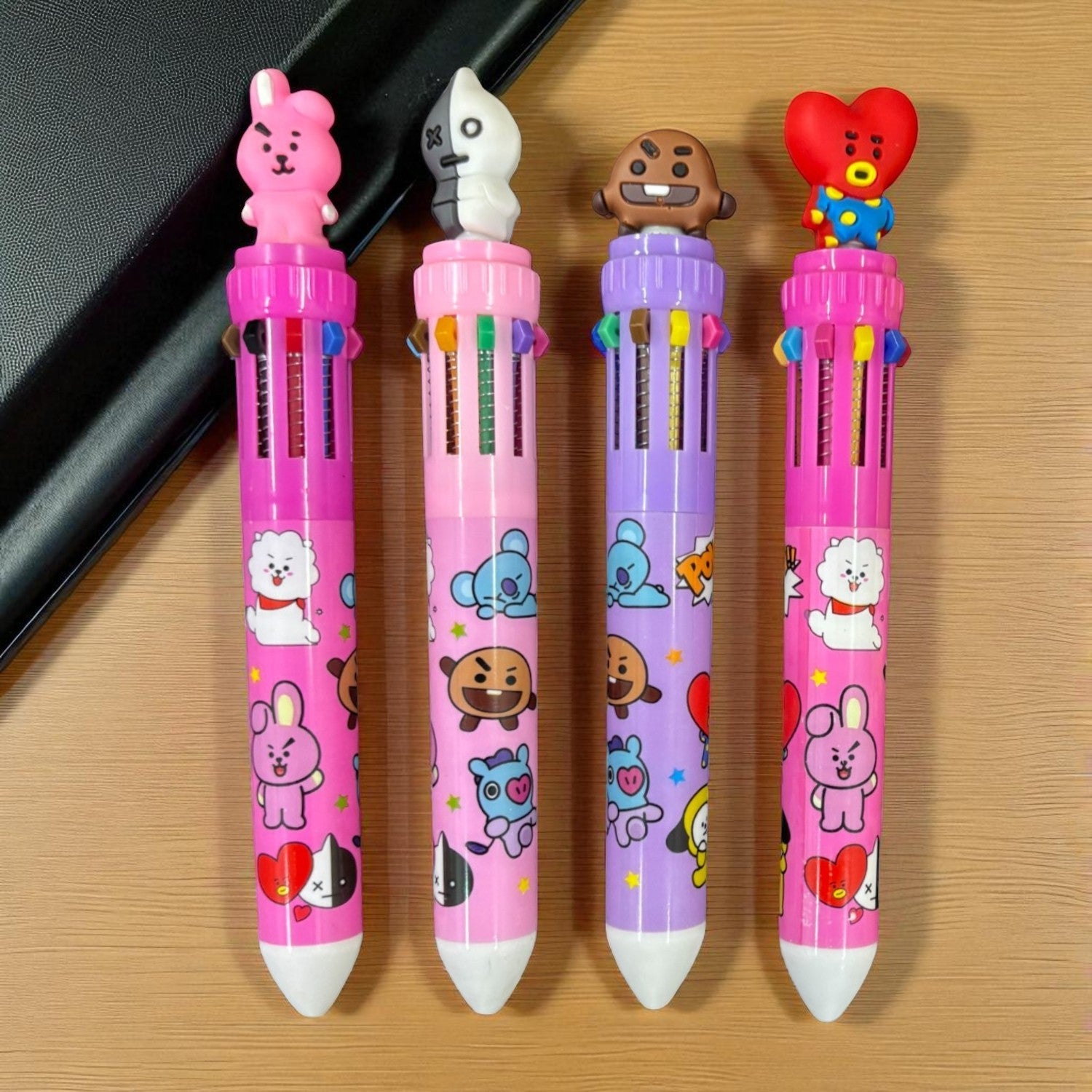 Cool & Stylish 10-in-1 Multi Color Ballpoint pen - for Kids | Animal & Heart design on top |design ballpoint pen, creative pen | Best for Gift & Return Gift - Pack of 2 - Apkamart #Style_Pack Of 4