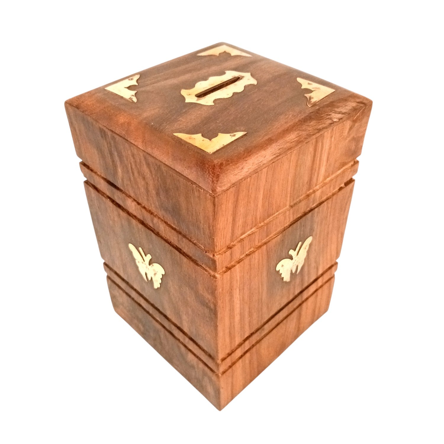 Wooden Money Bank | Piggy Bank / Coin Box With Lock | Big Size Gullak - for Kids, Girls , Boys, Birthday Gift, Christmas Gifts for Children, Home Decor - 6 Inch - Apkamart #Style_Design 1