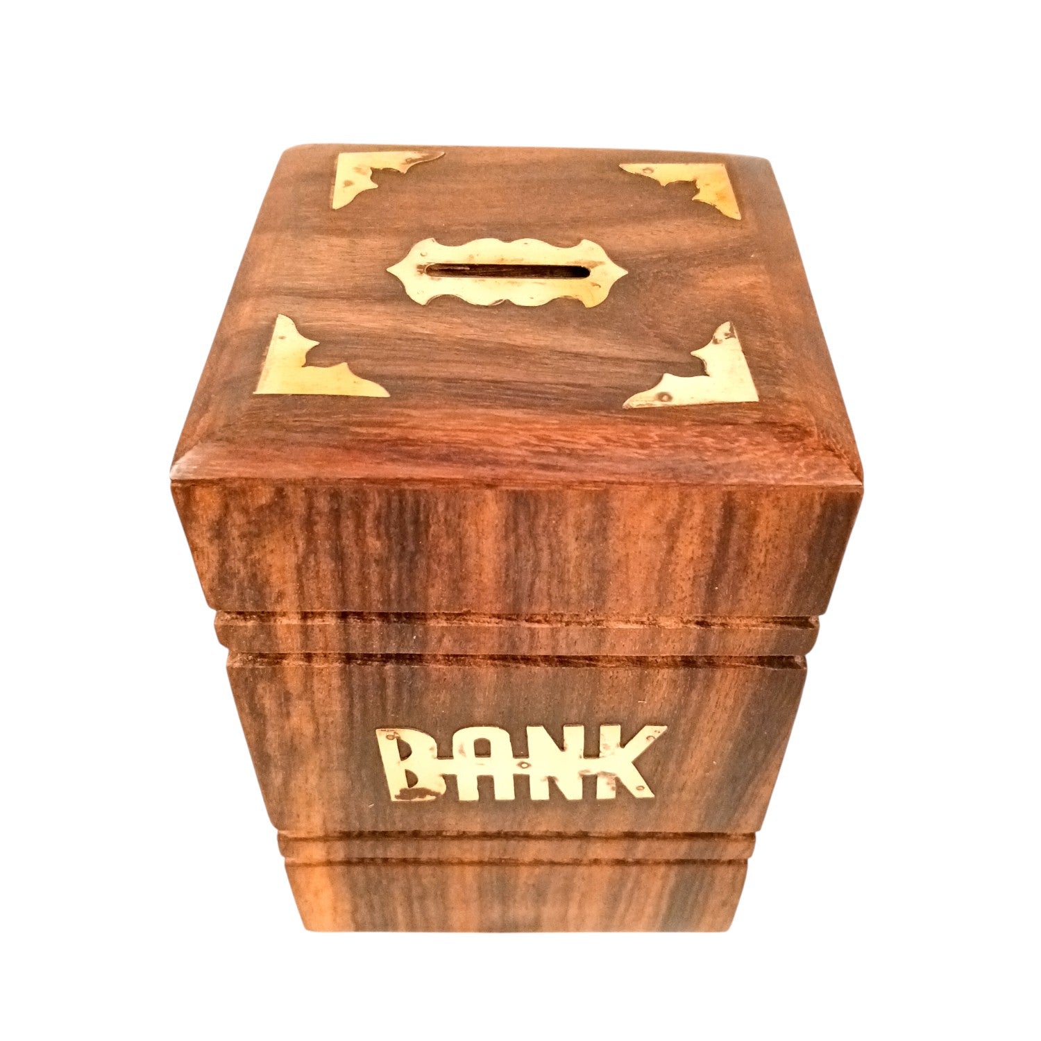Wooden Money Bank | Piggy Bank / Coin Box With Lock | Big Size Gullak - for Kids, Girls , Boys, Birthday Gift, Christmas Gifts for Children, Home Decor - 6 Inch - Apkamart #Style_Design 1