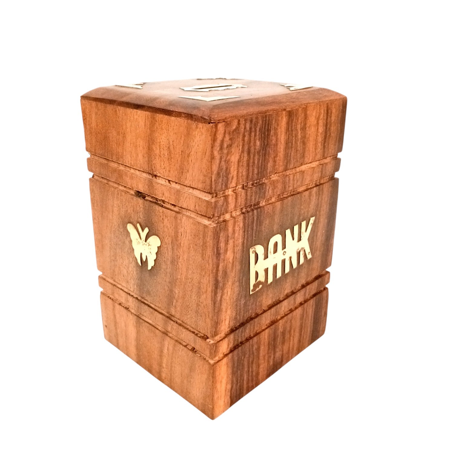 Wooden Money Bank | Piggy Bank / Coin Box With Lock | Big Size Gullak - for Kids, Girls , Boys, Birthday Gift, Christmas Gifts for Children, Home Decor - 6 Inch - Apkamart #Style_Design 1