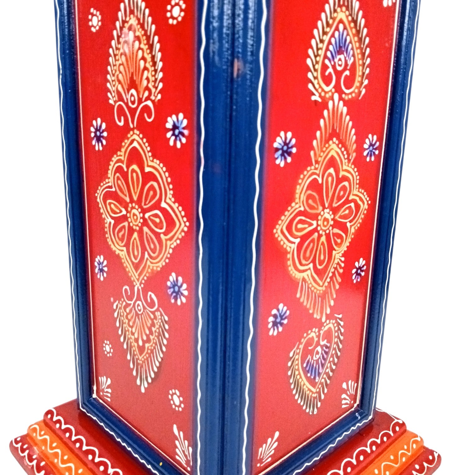 Pillar 3 Drawers Side Table | Traditional Wooden Design Table for Living Room, Bedroom & Office | Home Decor | Decorative Accent Furniture & Showpiece Stand - 18 Inch - Apkamart