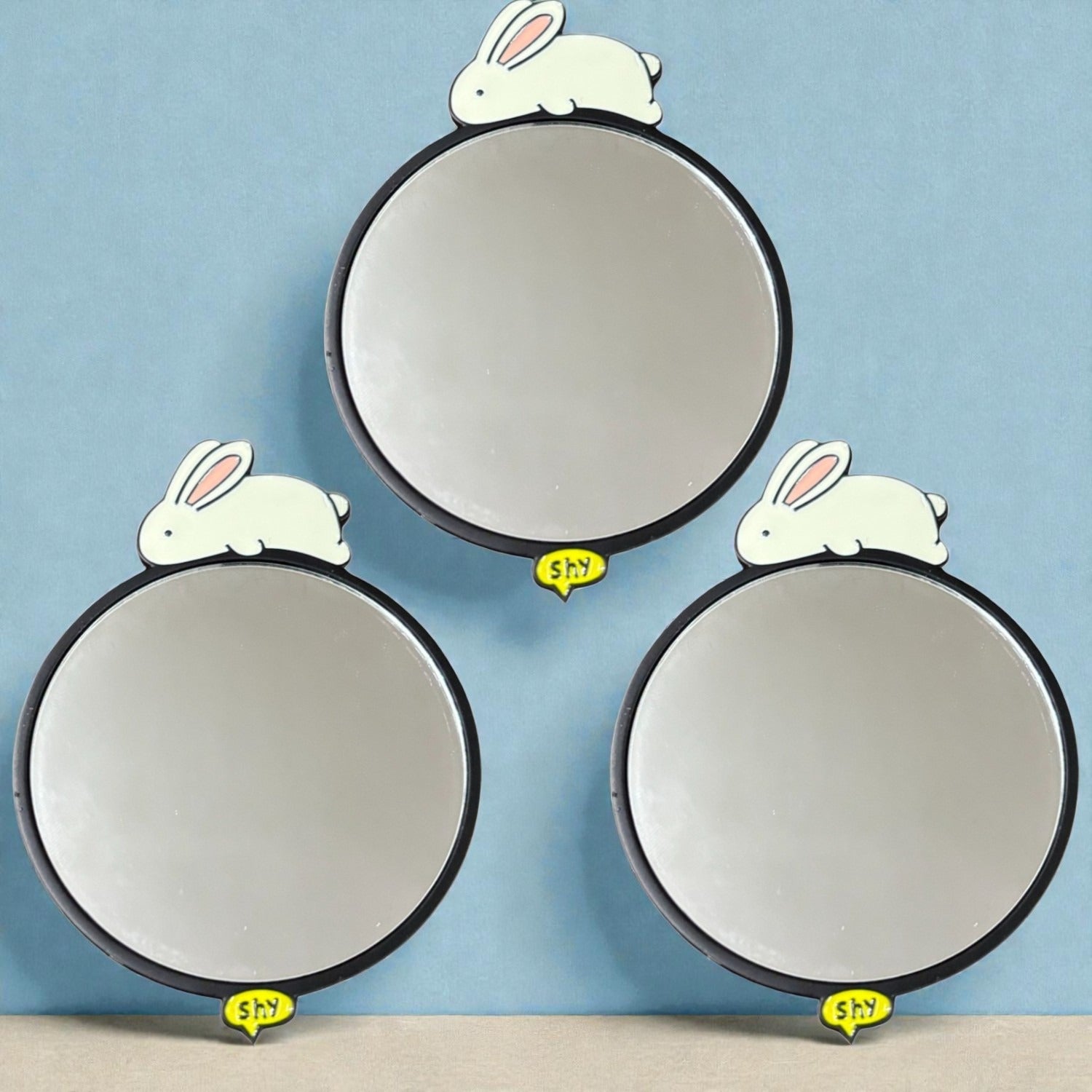 Compact Makeup Mirror | Lightweight Pocket Mirror for School, Office & Travel | Small Portable Mirror for Girls, Women & Kids - Apkamart #Style_Pack Of 3