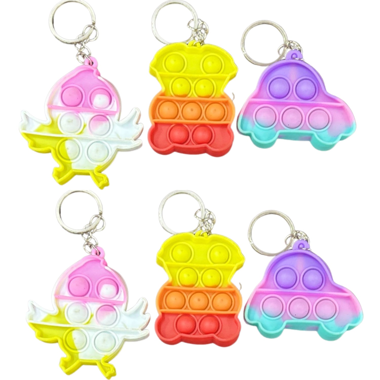 Cute Kids Key Chain | Cartoon Character Keychain for School Bags, Keys & Return Gifts - Apkamart #Style_Pack Of 6