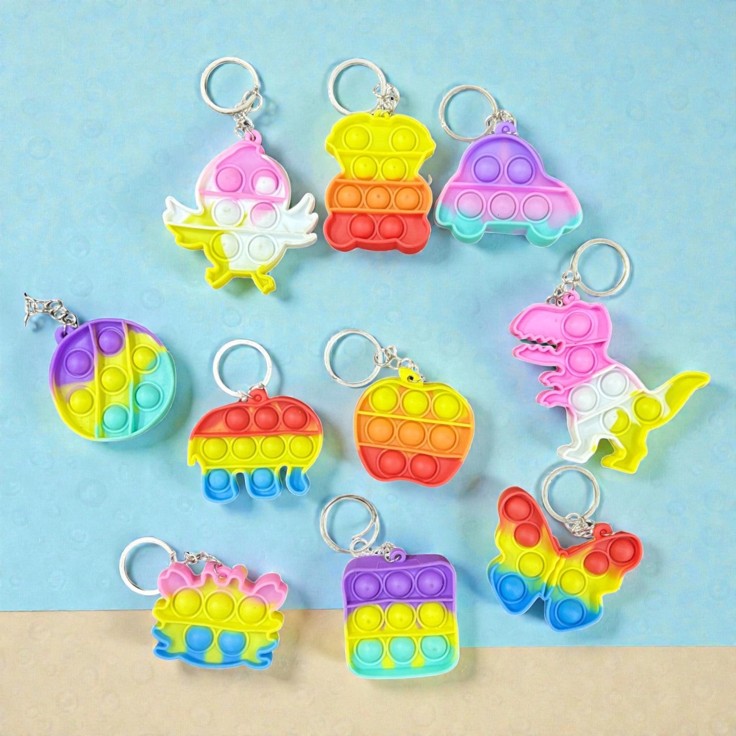 Cute Kids Key Chain | Cartoon Character Keychain for School Bags, Keys & Return Gifts - Apkamart #Style_Pack Of 10