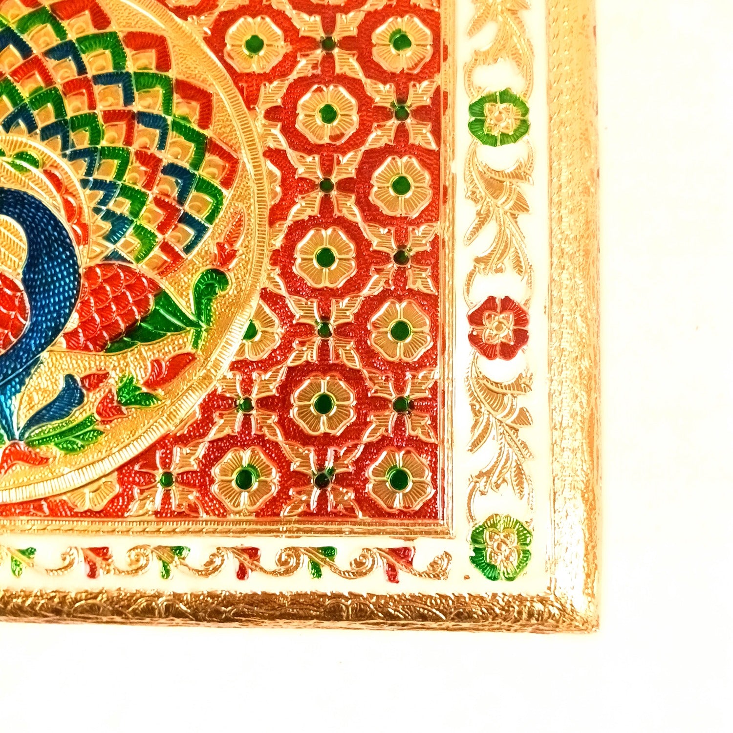 Wooden Puja Peeta Chowki | Stool / Aasan for God Idols |Wooden Pooja Chowki Table - for Festivals, Home, living Room, Corner, Mandir Decoration & Gifts - 12 Inch - Apkamart