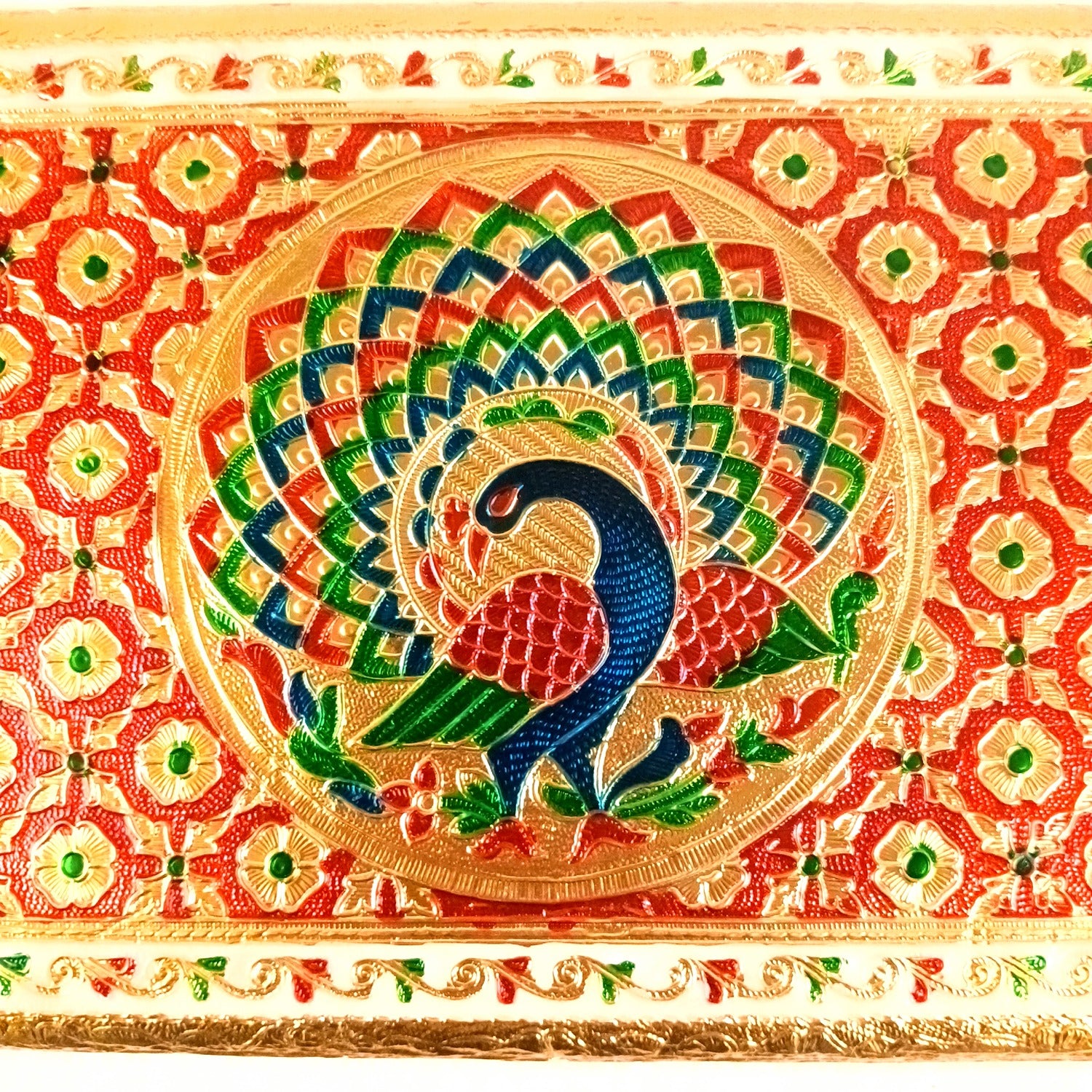 Wooden Puja Peeta Chowki | Stool / Aasan for God Idols |Wooden Pooja Chowki Table - for Festivals, Home, living Room, Corner, Mandir Decoration & Gifts - 12 Inch - Apkamart