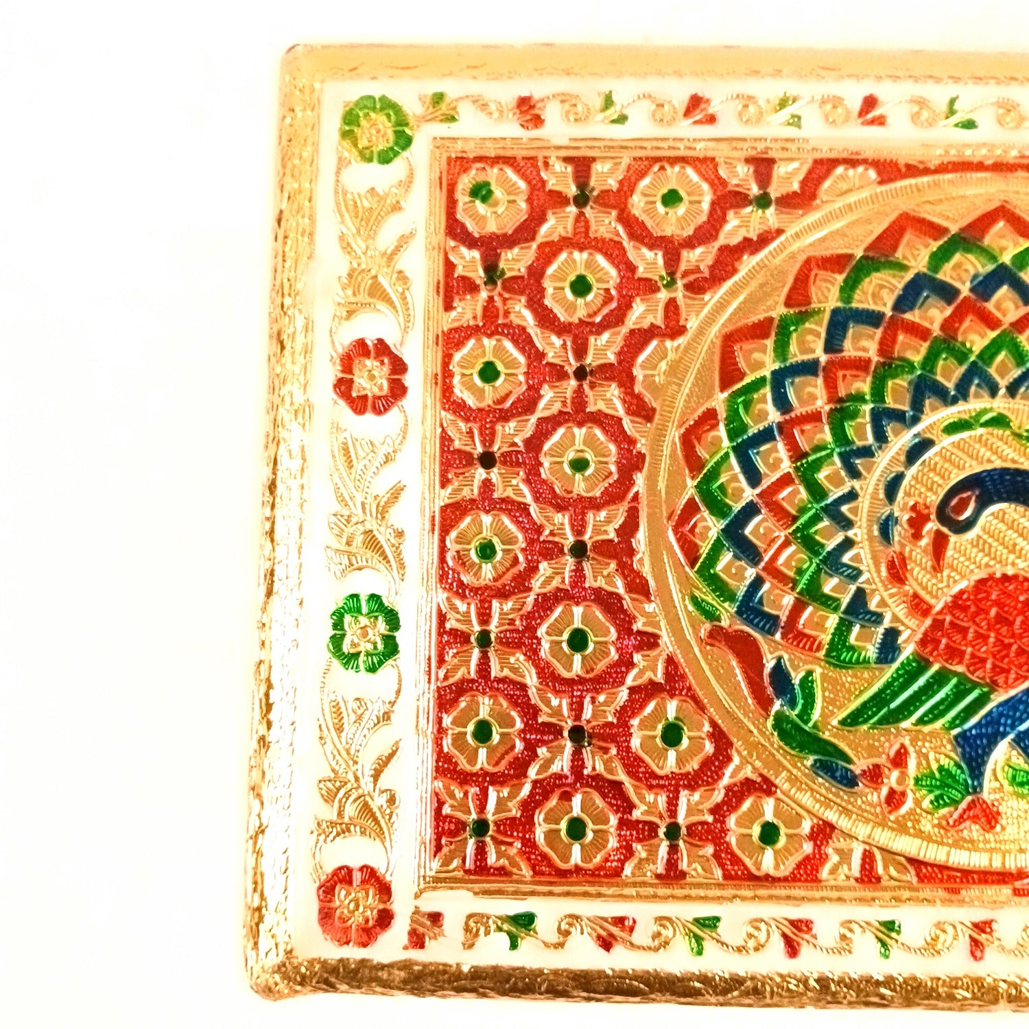 Wooden Puja Peeta Chowki | Stool / Aasan for God Idols |Wooden Pooja Chowki Table - for Festivals, Home, living Room, Corner, Mandir Decoration & Gifts - 12 Inch - Apkamart