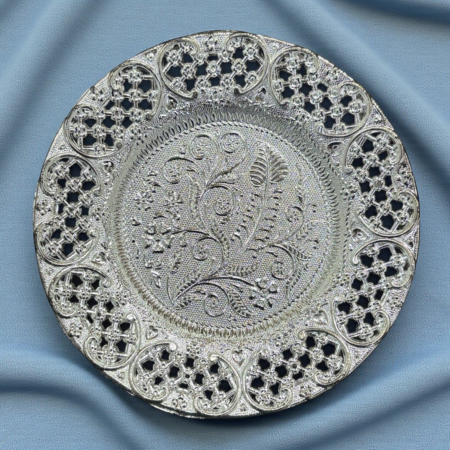 Serving Trays For Tea, Coffee & Snacks | Multipurpose Decorative Tray & Platters - For Home, Dining Table Organization, Kitchen & Gifts - 8 Inch - Apkamart